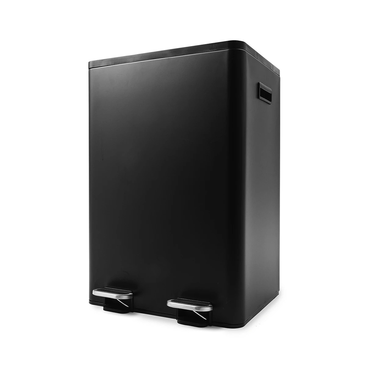 1 40L 2 Compartment Matte Black Recycle Bin, 1 of 8