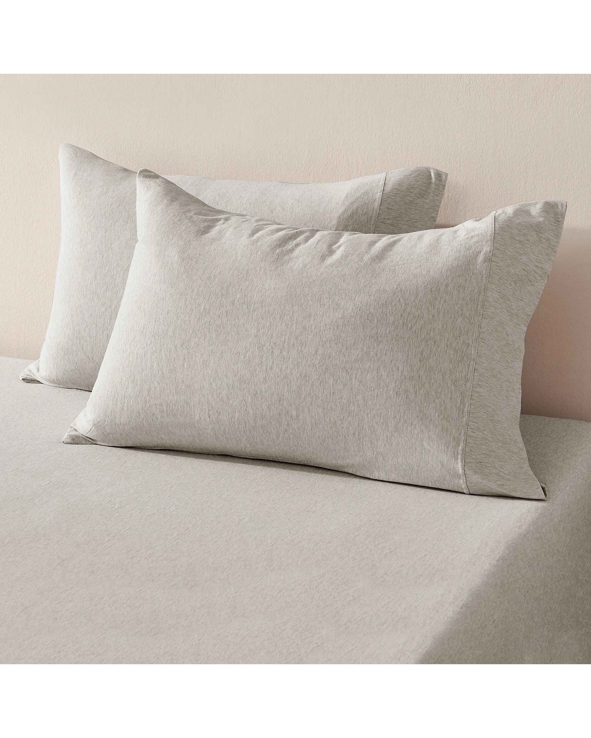 2 Dreamaker Jersey Luxe 100% Cotton Combo Fitted Sheet Set - Double Bed - Oatmeal, 2 of 3