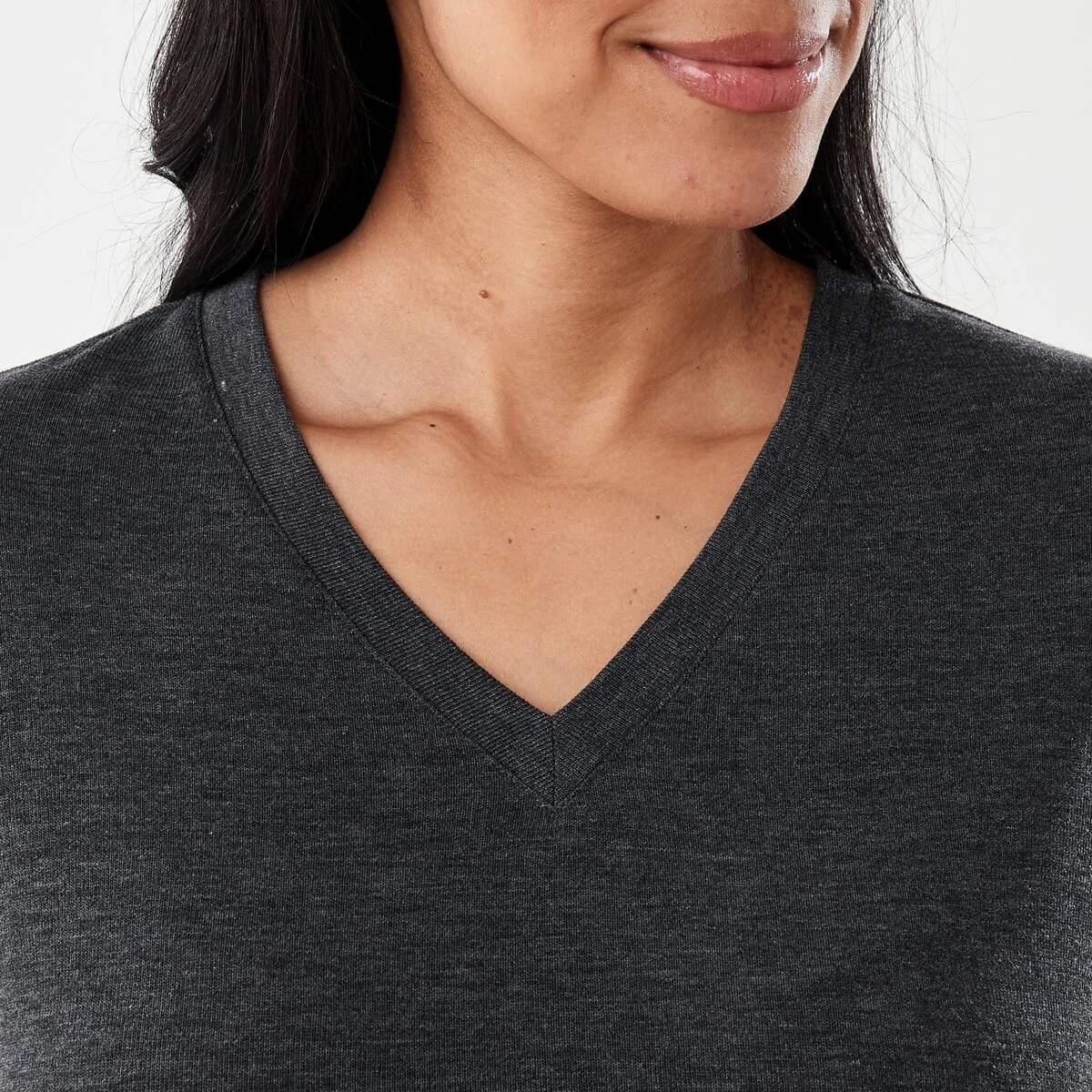 5 Short Sleeve Warm Handle V-Neck Top Gry Chmrle, 5 of 5