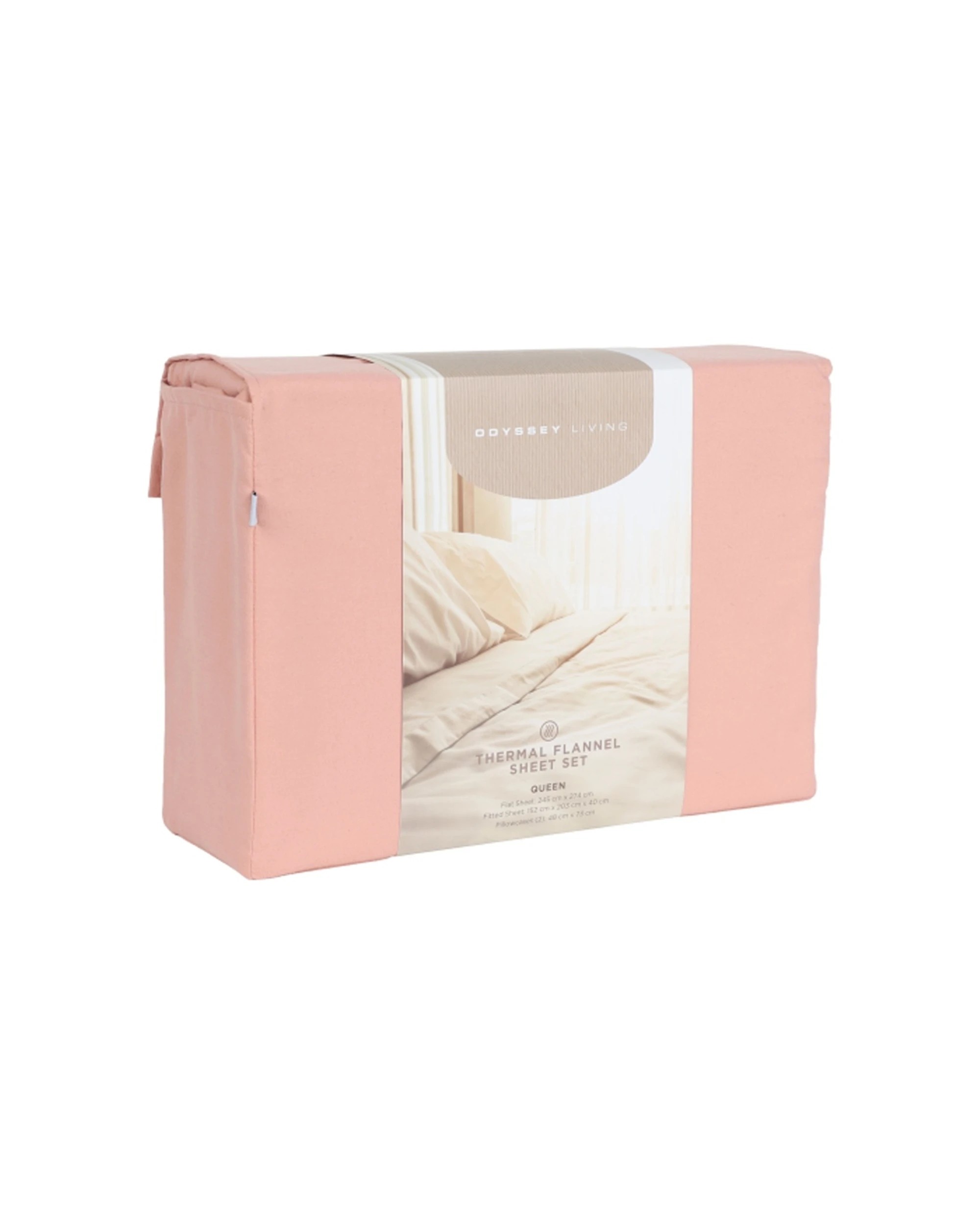 3 Odyssey Living Thermal Flannel Bed Sheet Set With Pillowcase Clay - Queen Bed - Brown, 3 of 4
