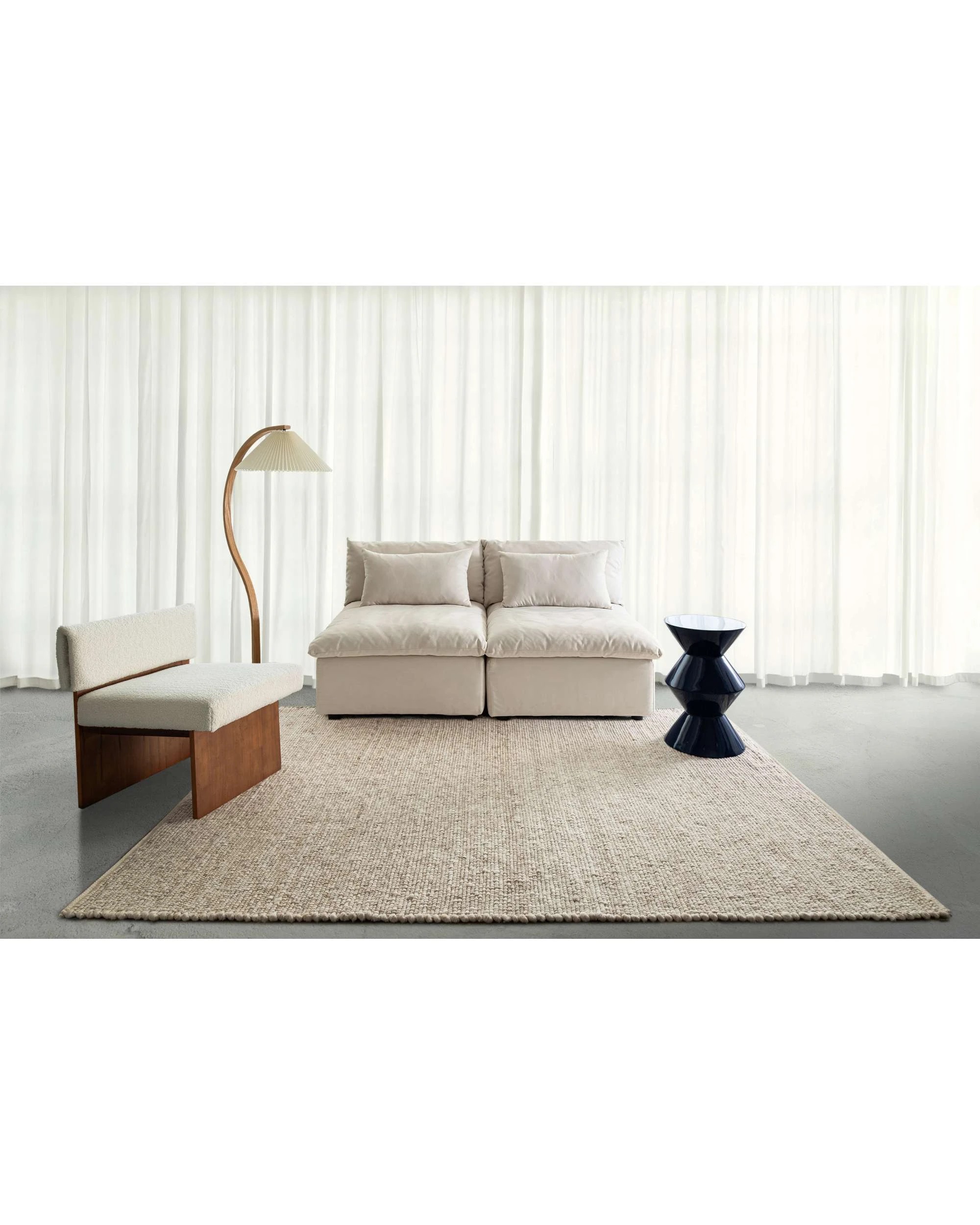 2 Loopsie Denver Neutral Marbled Wool Rug-230cm x 160cm - White, 2 of 8