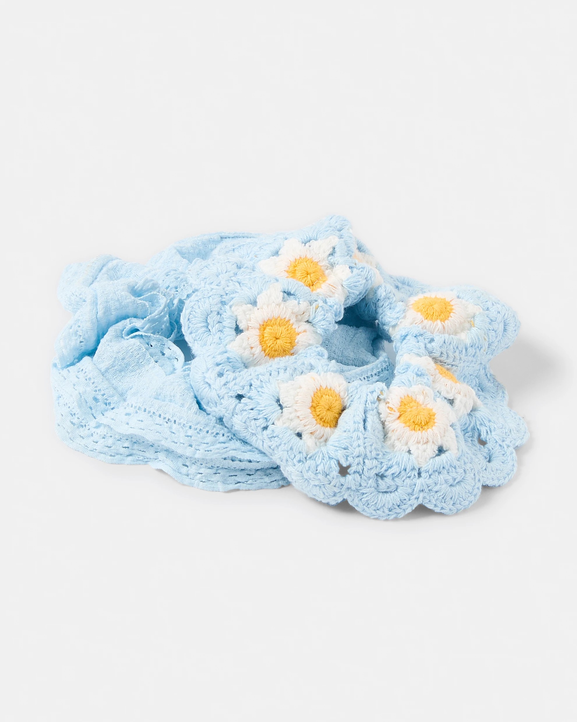 1 2 Pack Crochet Hair Scrunchies - Blue, 1 of 5