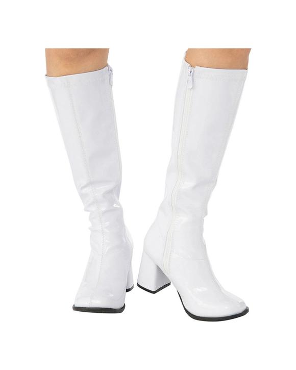 Rubies Ladies Womens Go Go Boots Costume Disco Shoes US 6 - White