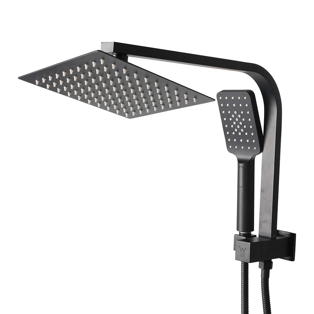2 Traderight Shower Head Set Silver Rain and Handheld 2-Way Mixer, 2 of 8