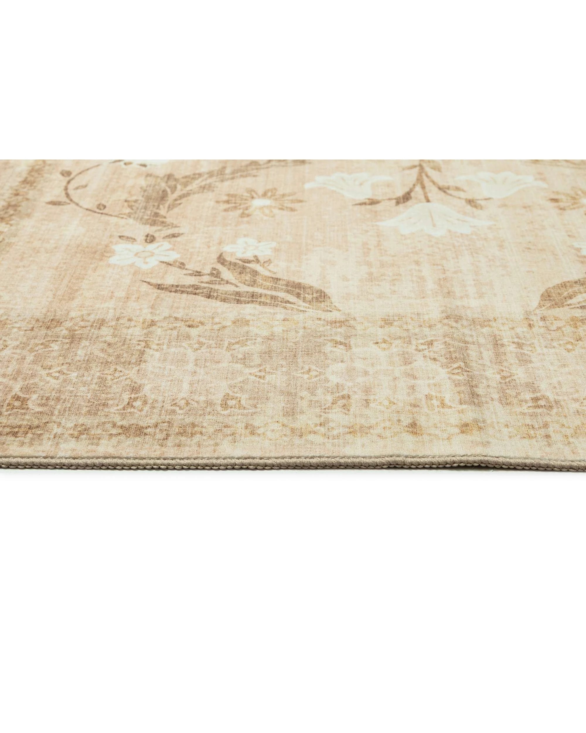 6 Loopsie Rosas Vintage Floral Washable Rug-220cm x 150cm - Beige, 6 of 8