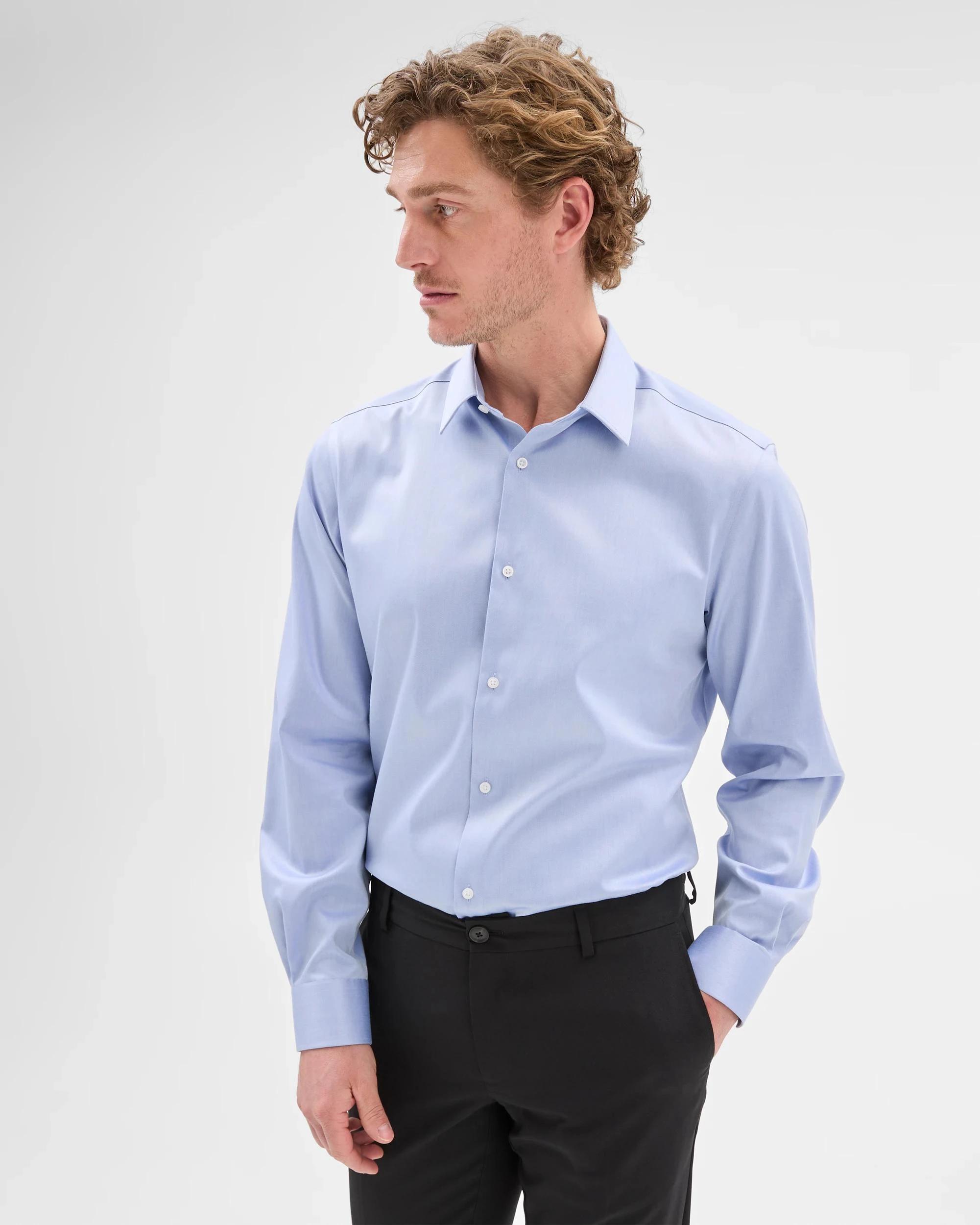 3 Preview Non Iron Long Sleeve Business Shirt BLUE, 3 of 10