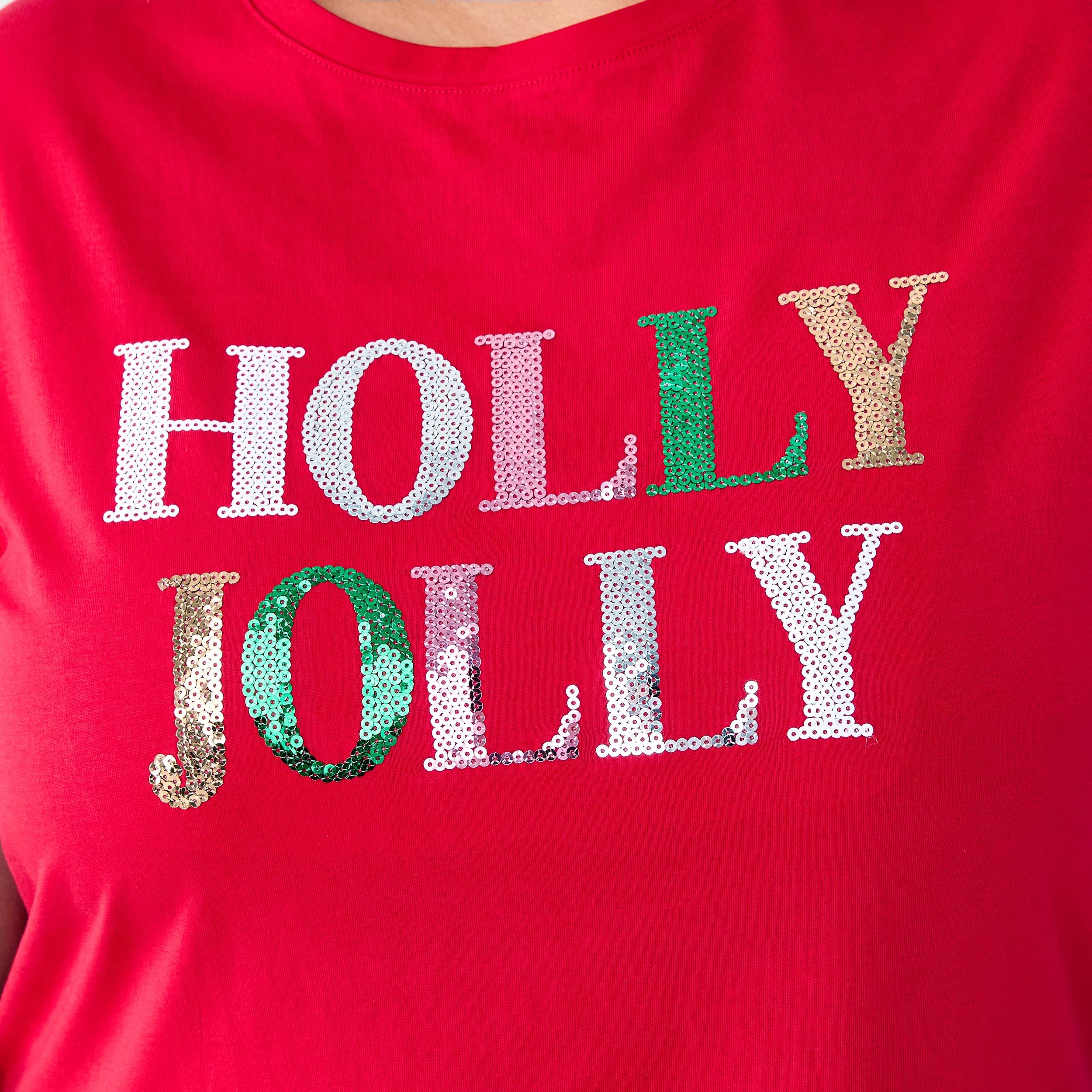 6 Curve Short Sleeve Christmas T-shirt Hollyjolly, 6 of 6