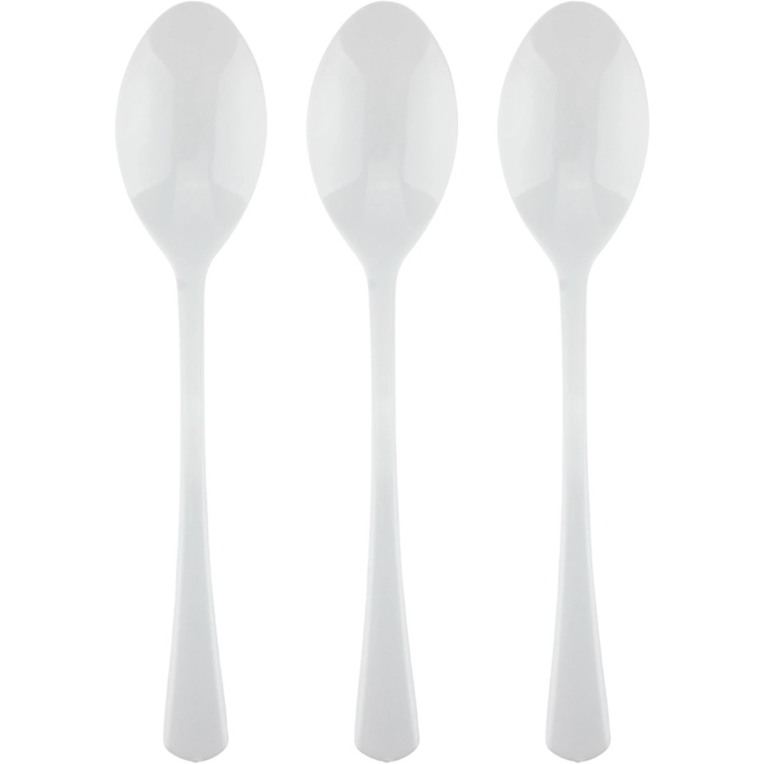 1 Partyware White Flair Reusable Plastic Spoons (Pack of 50), 1 of 2