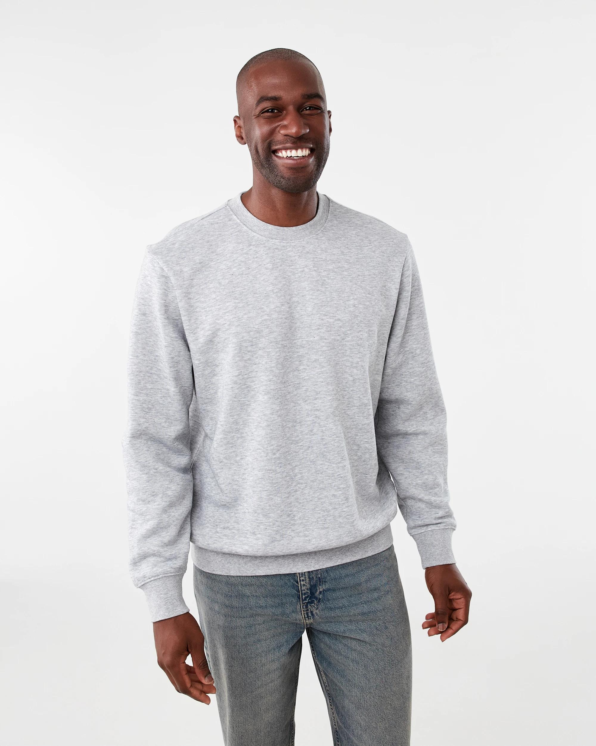 1 Basic Crew Neck Sweatshirt Gry Marle, 1 of 6
