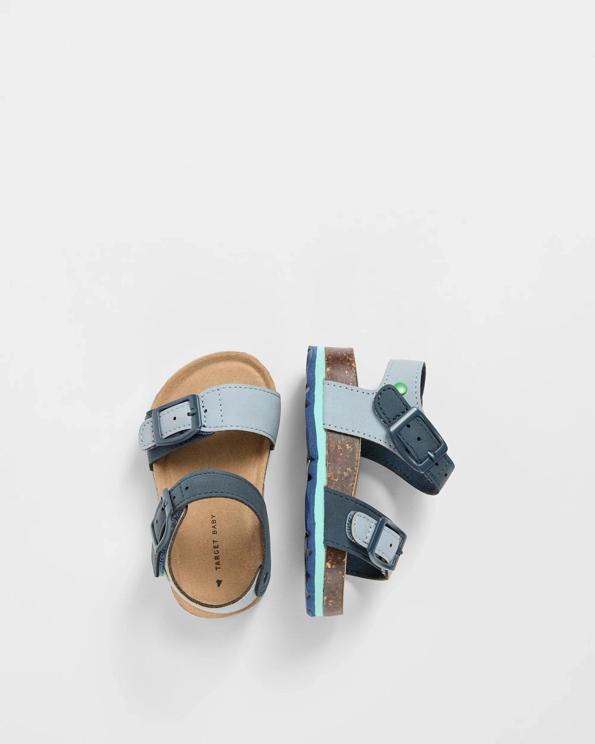 2 Target Kids Boys First Walker/Junior Colourblock Moulded Cork Slingback Sandal NAVY, 2 of 3