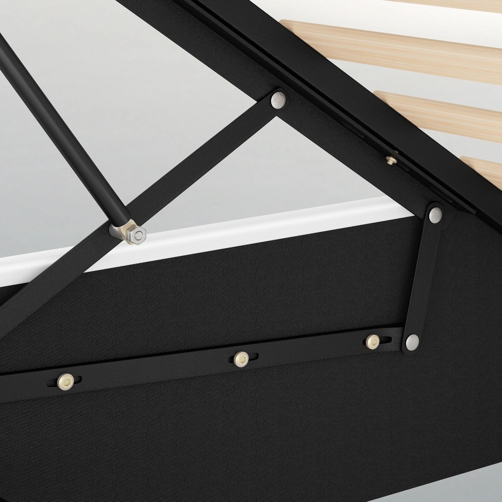 6 Alfordson Bed Frame Single Size Gas Lift Storage Mattress Base Leather Dinana - White, 6 of 10