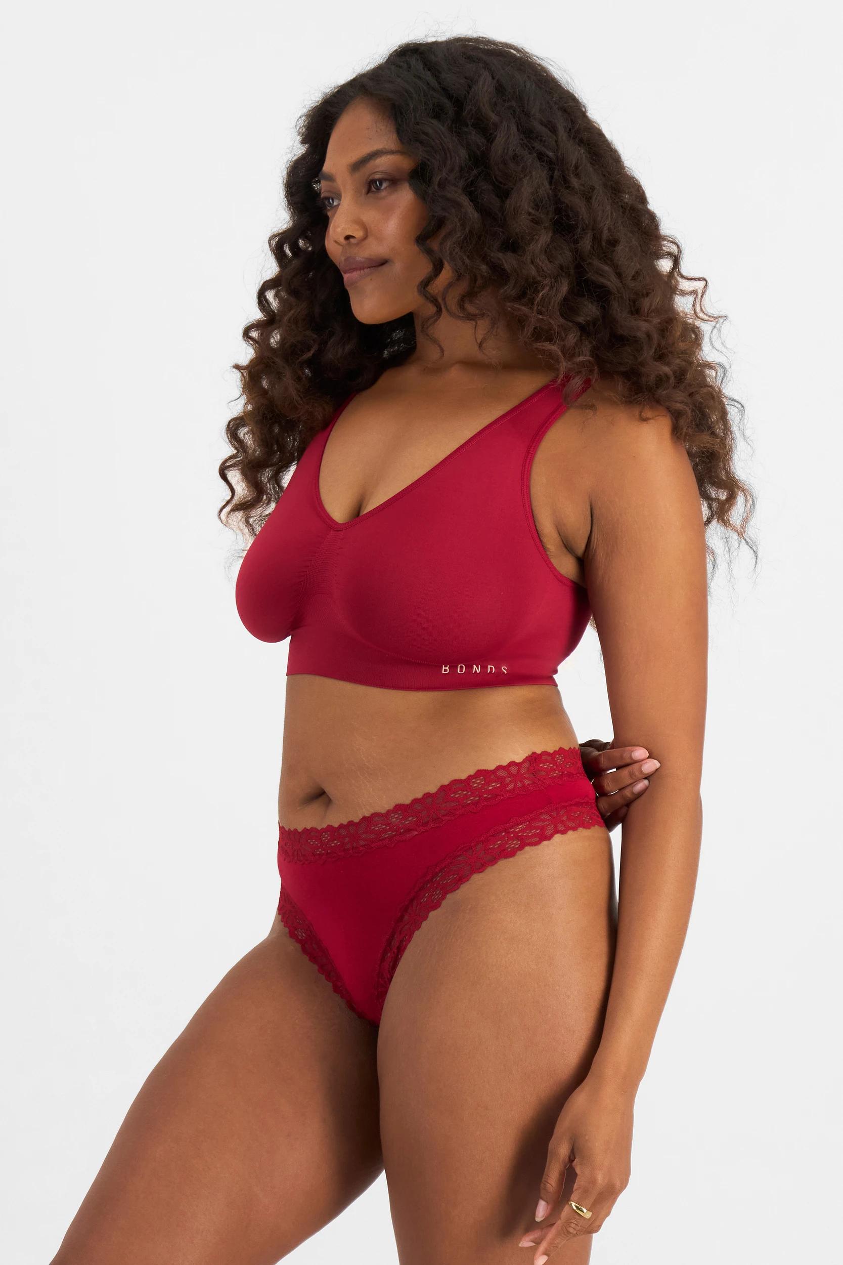 2 Bonds Bamboo Lacetail G-String Briefs CHERRY WINE, 2 of 7