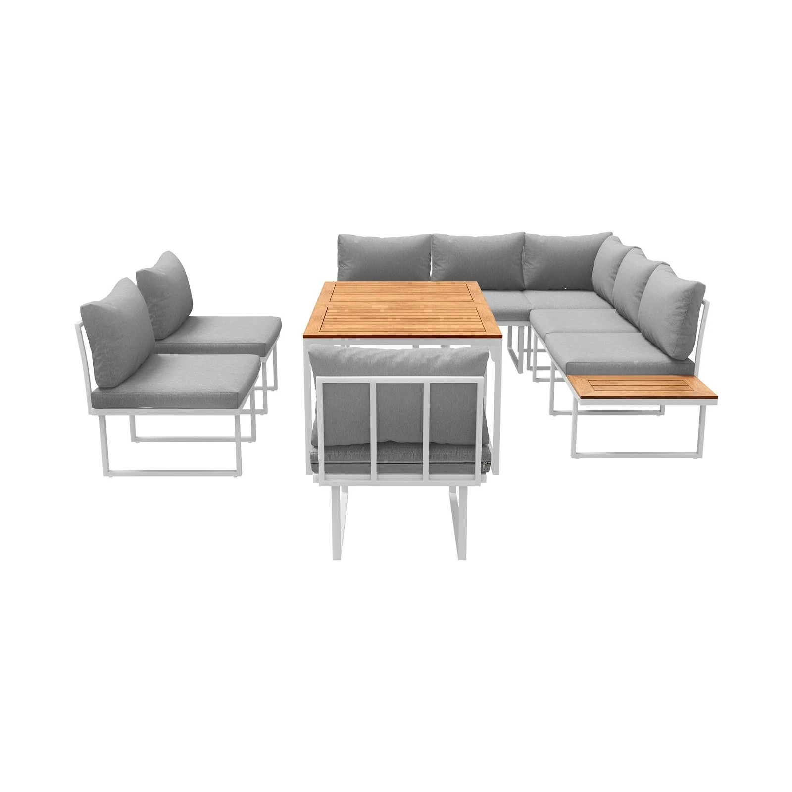 6 Livsip 8 Seater Outdoor Dining Sofa Set Lounge Furniture with Side Table - Multi, 6 of 8