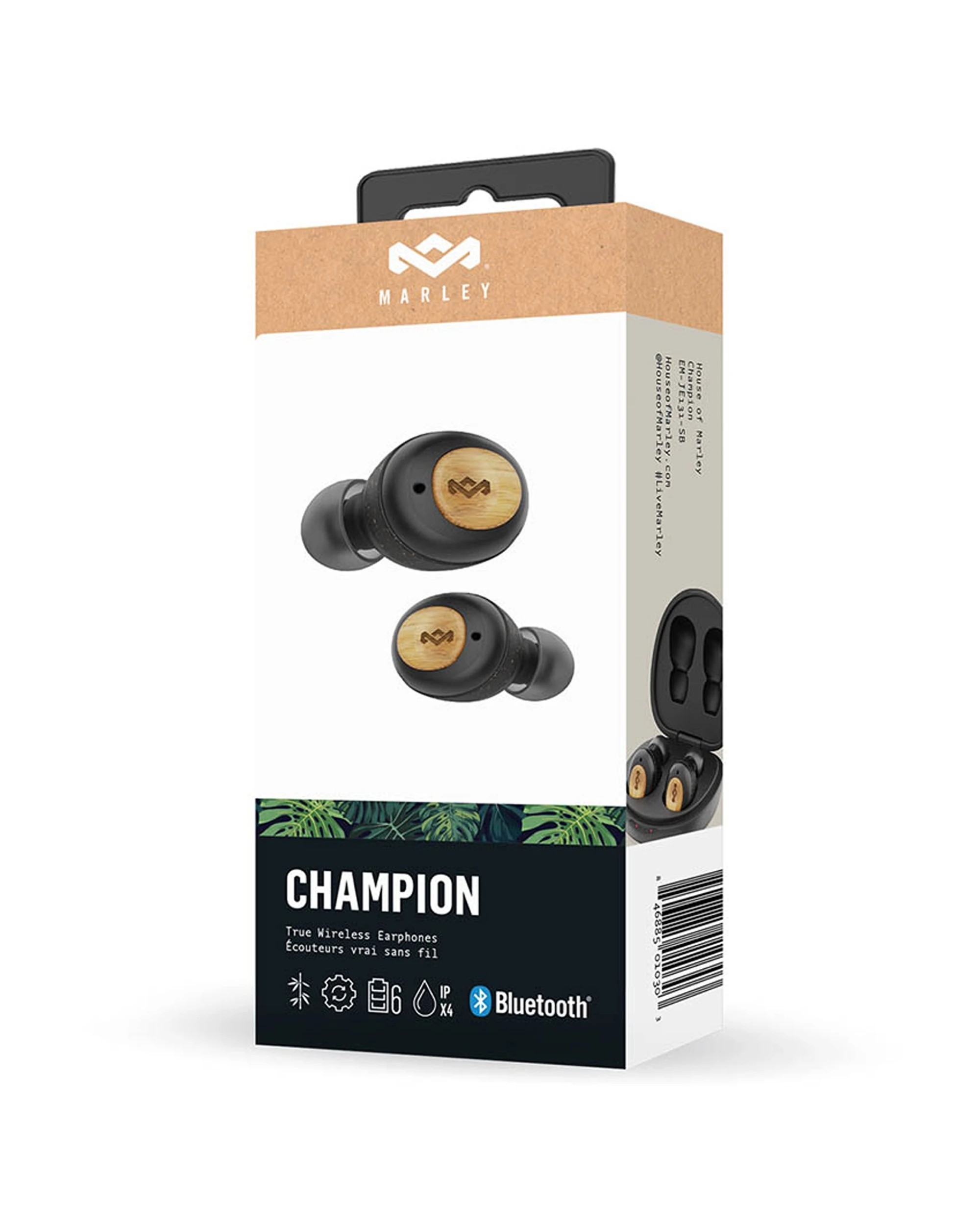 6 House Of Marley Champion True Wireless Bluetooth 5.0 IPX4 Earphones Earbuds - Black, 6 of 6