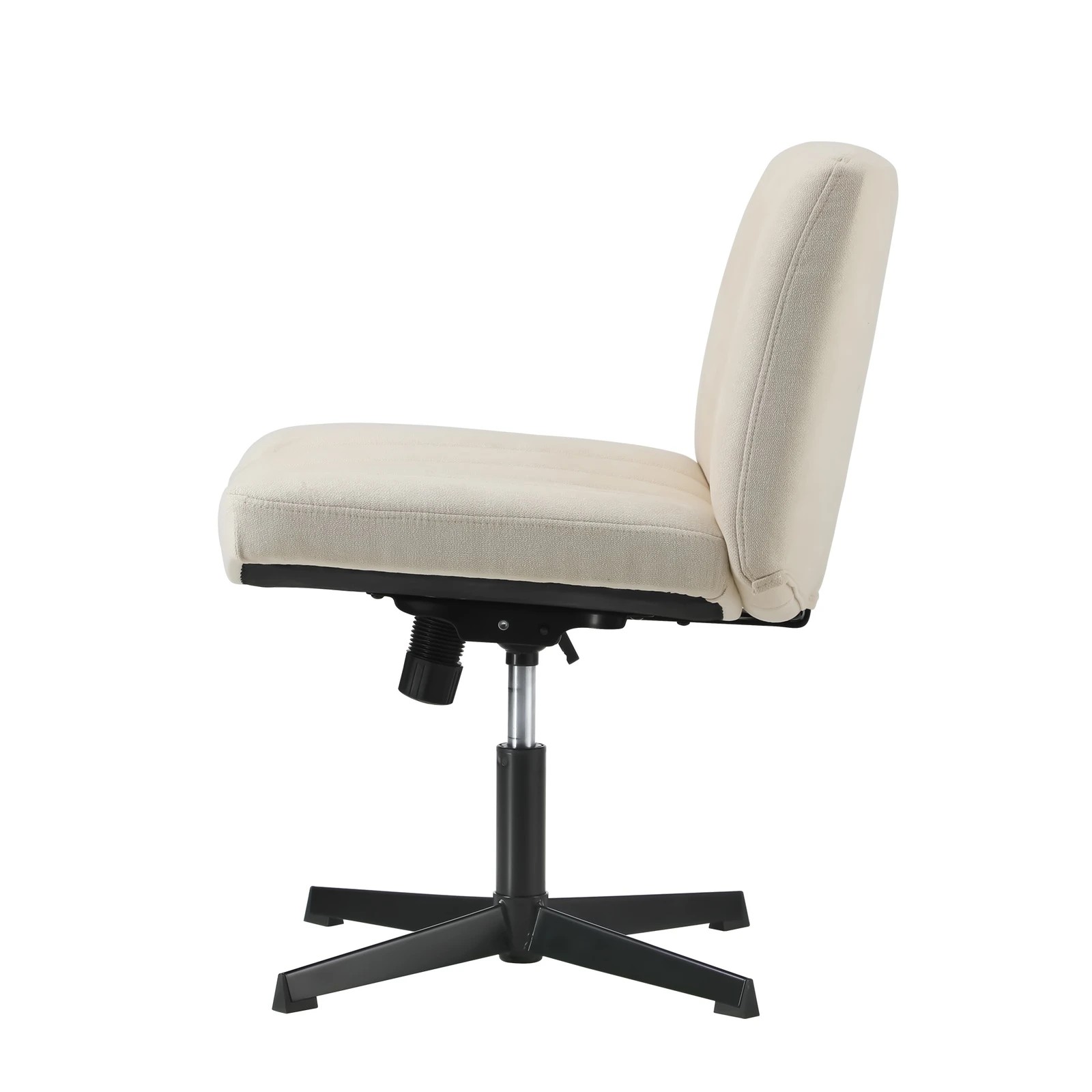 6 Oikiture Mid Back Armless Office Desk Chair Height Adjustable Wide Seat - Beige, 6 of 8