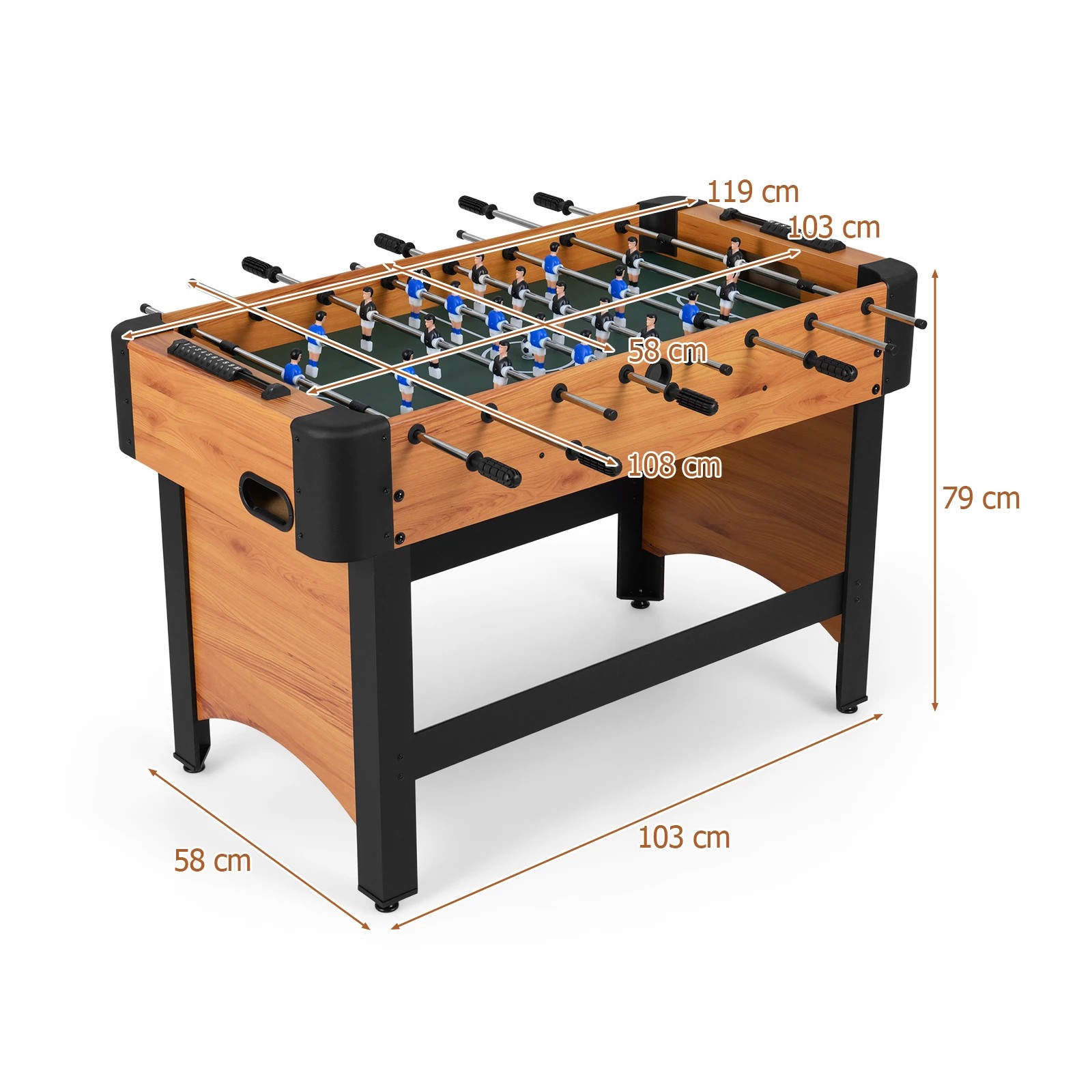 2 Costway Foosball Table 119CM Competition Full Size Soccer Game Table - Natural, 2 of 2