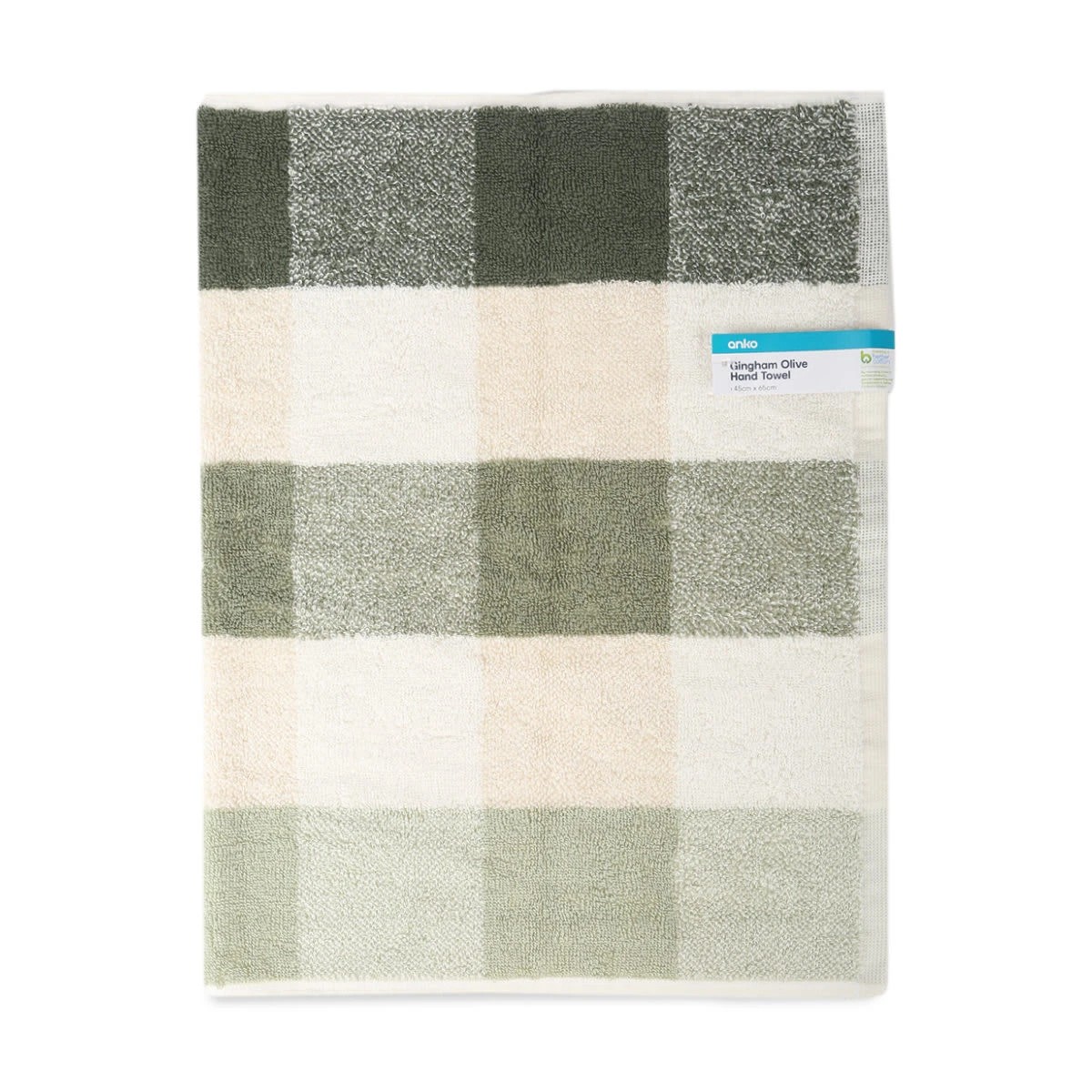 5 Gingham Cotton Hand Towel - Olive, 5 of 5