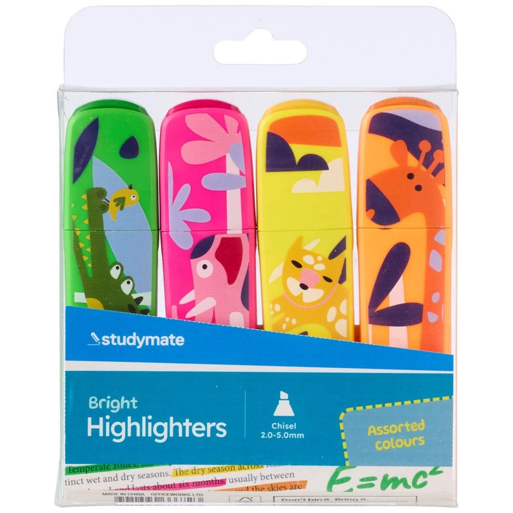1 Studymate Novelty Highlighter Bright 4 Pack, 1 of 8