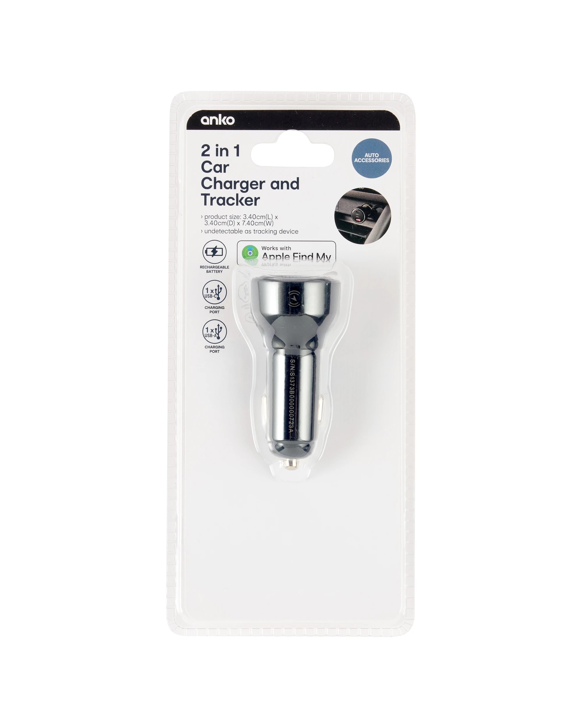 5 2-In-1 Car Charge Tracker - Compatible with Apple Find My (iOS only), 5 of 6