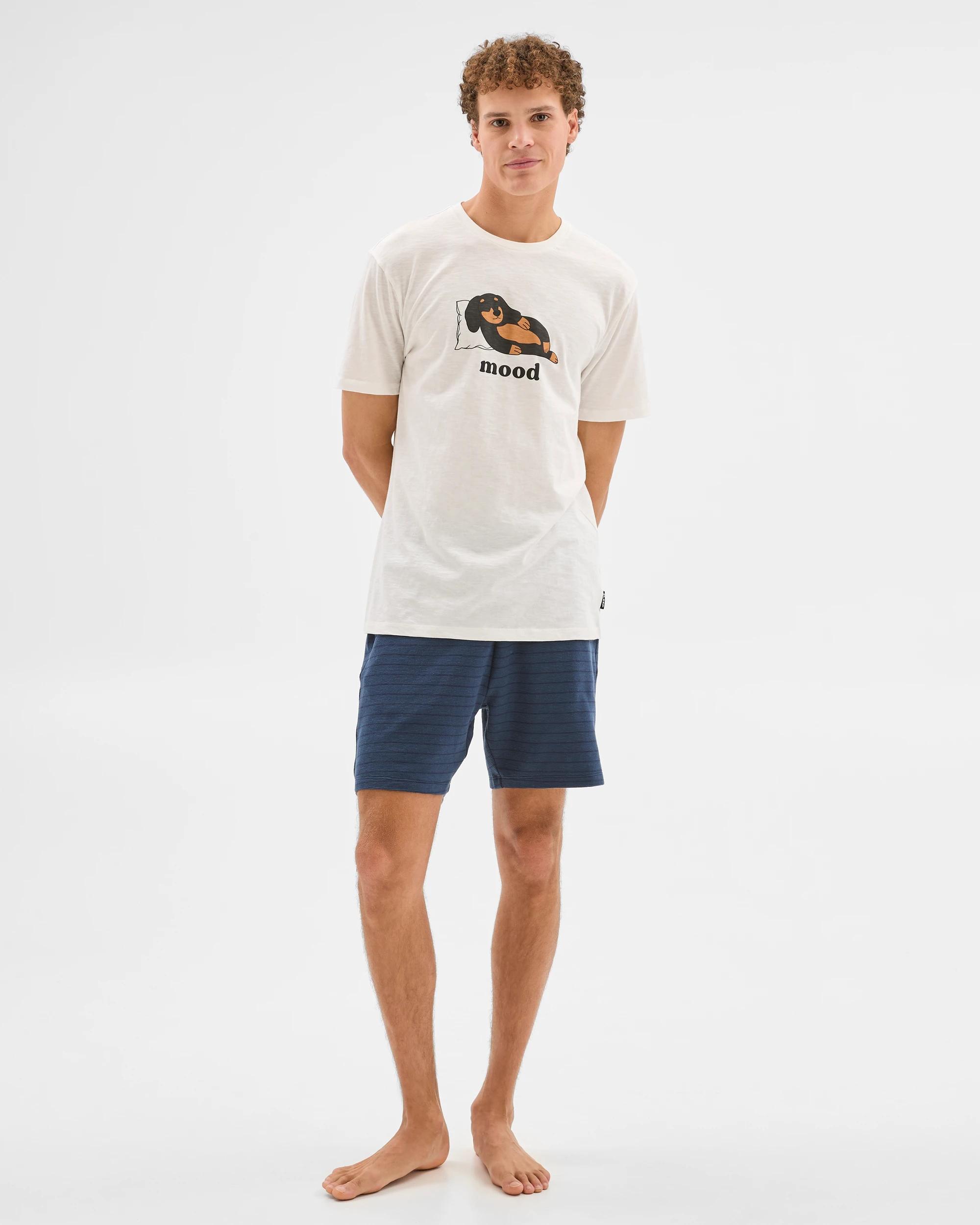 1 Australian Cotton Print Jersey Sleep T-shirt - Maxx CLOUD DANCER DOG MOOD, 1 of 5