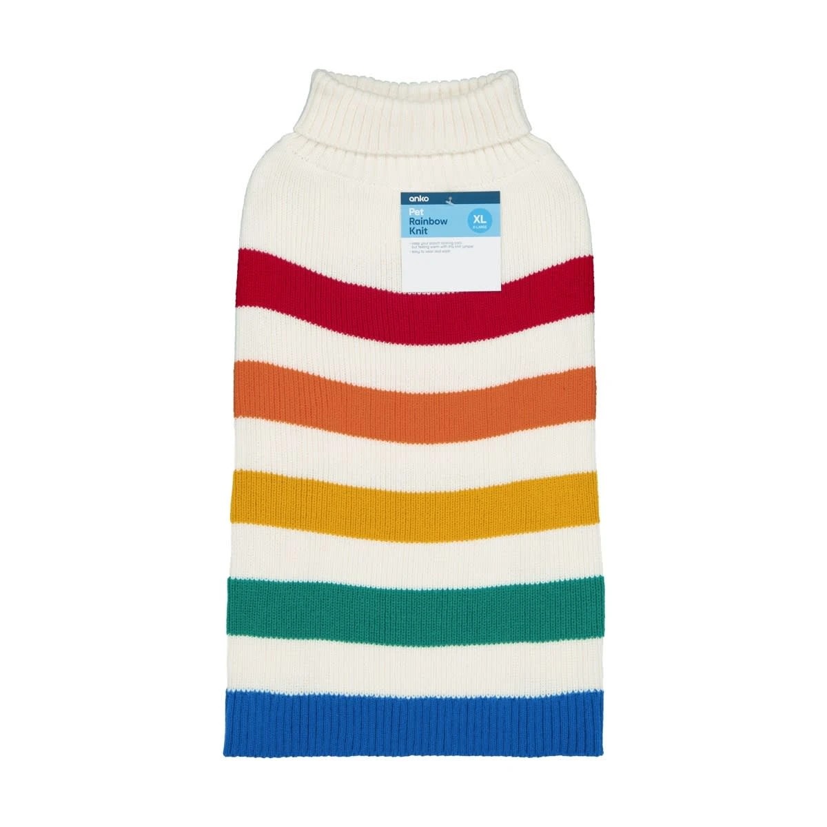 10 Pet Rainbow Knit Jumper - Extra Large, 10 of 10