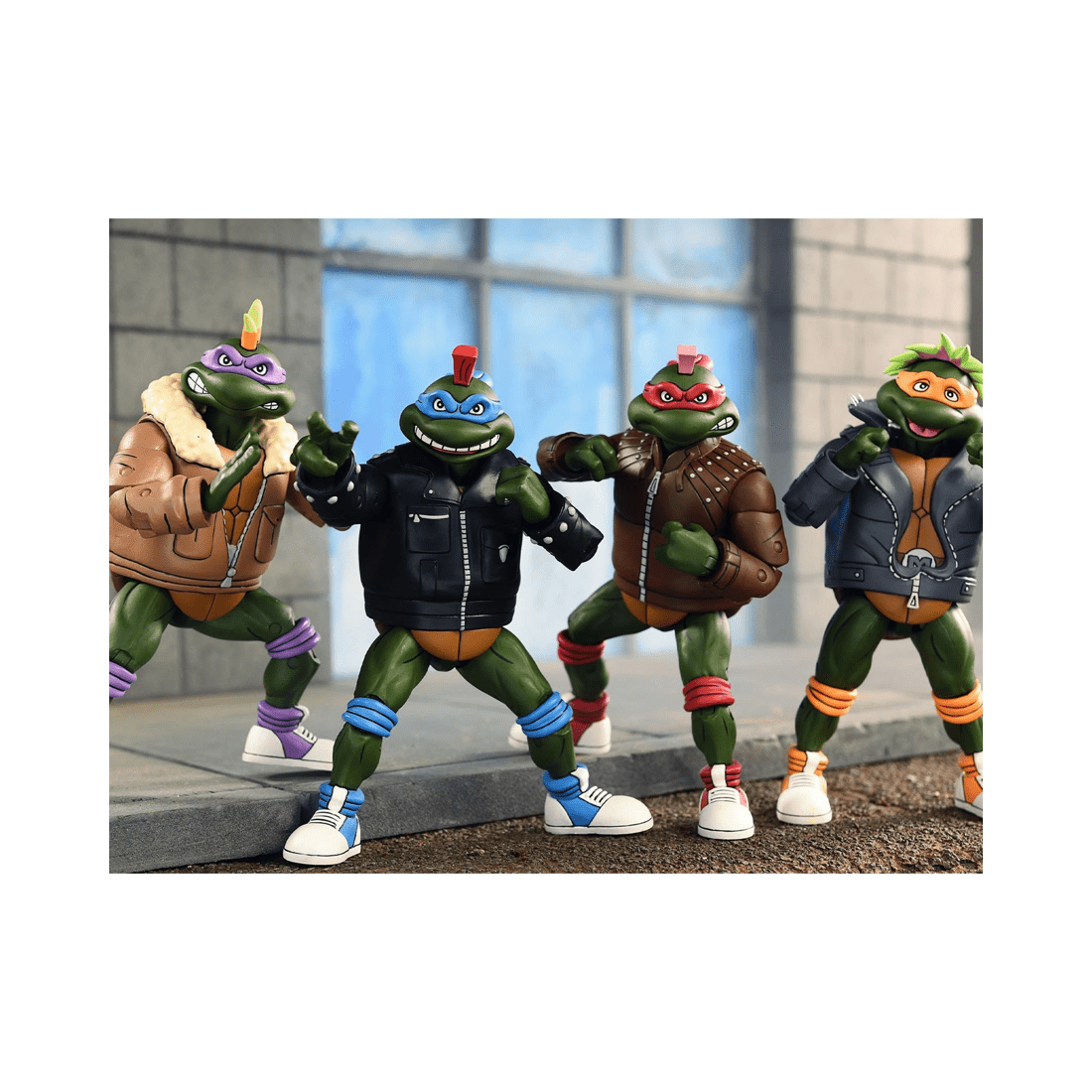 4 NECA Teenage Mutant Ninja Turtles Cartoon Punk Turtles 7 inch Action Figure 4 Pack, 4 of 8