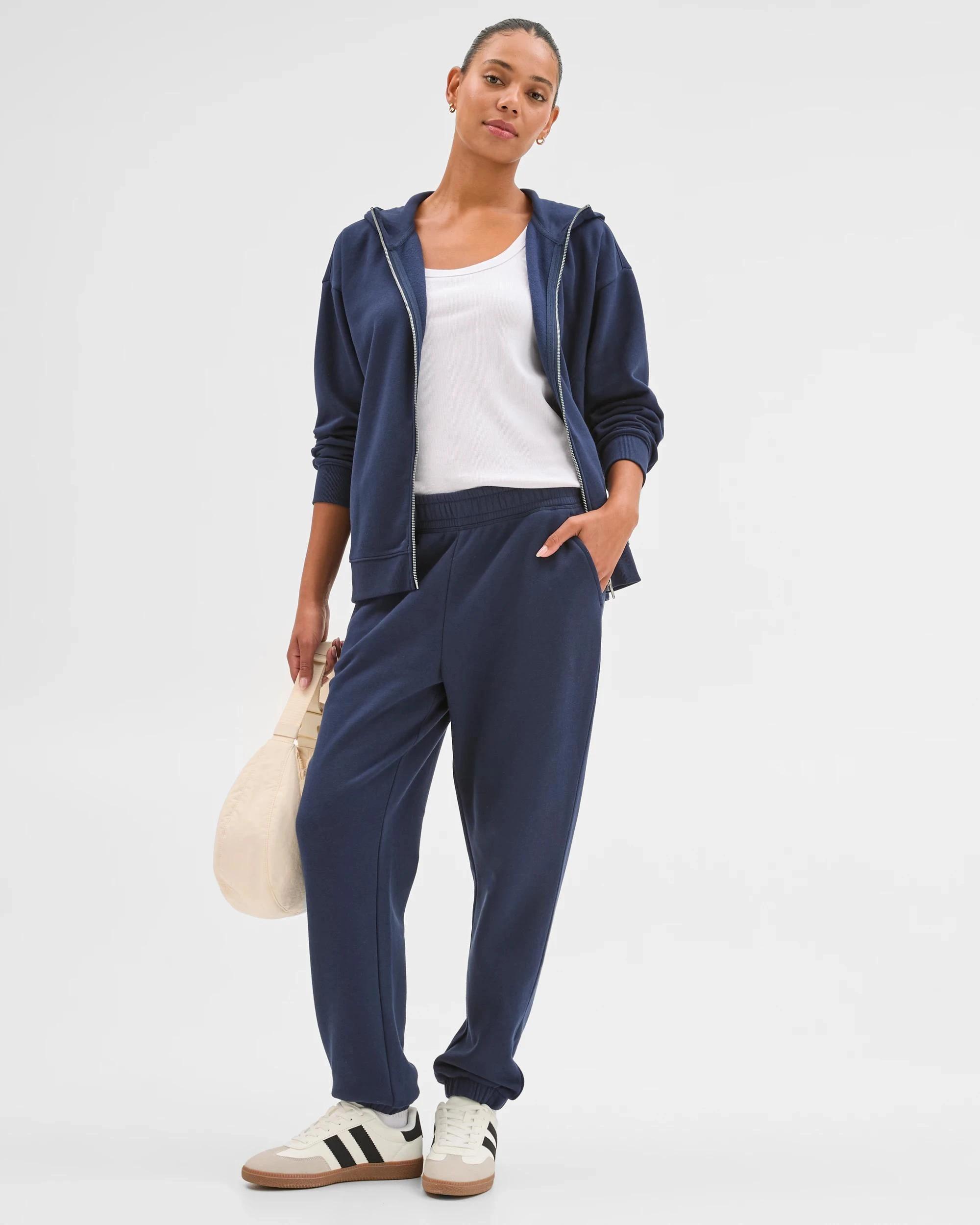 1 Target Active Active Australian Cotton Blend Fleece Trackpants MARINE NAVY, 1 of 5