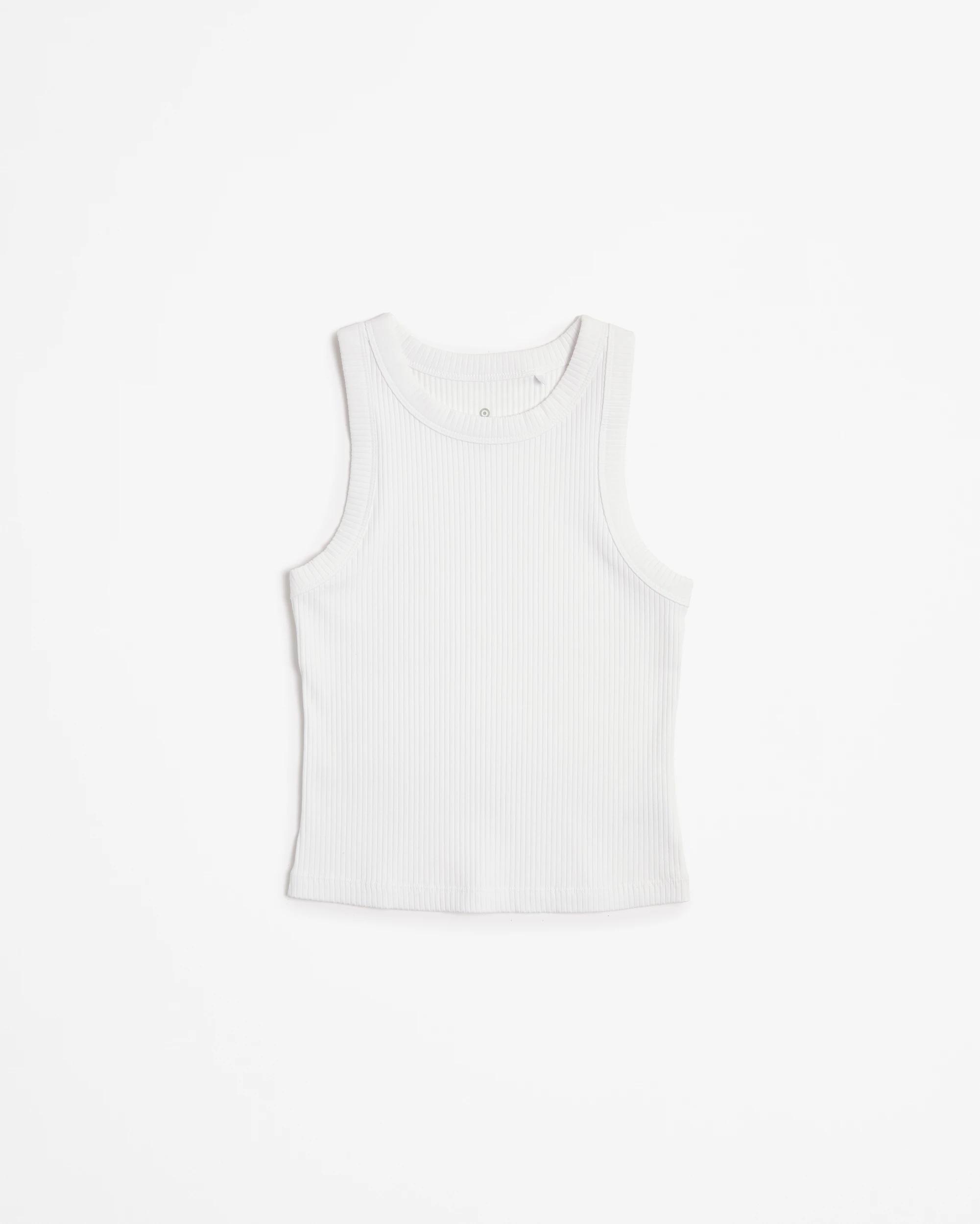 4 Target Australian Cotton Racer Back Rib Tank WHITE, 4 of 7