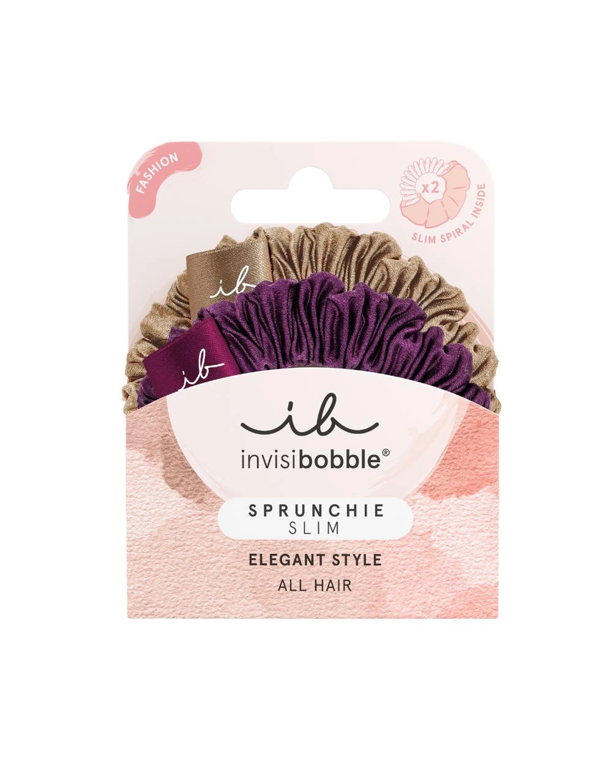 1 Invisibobble Sprunchie Slim Spiral Scrunchie 2Pk - The Snuggle Is Real - Multi, 1 of 2