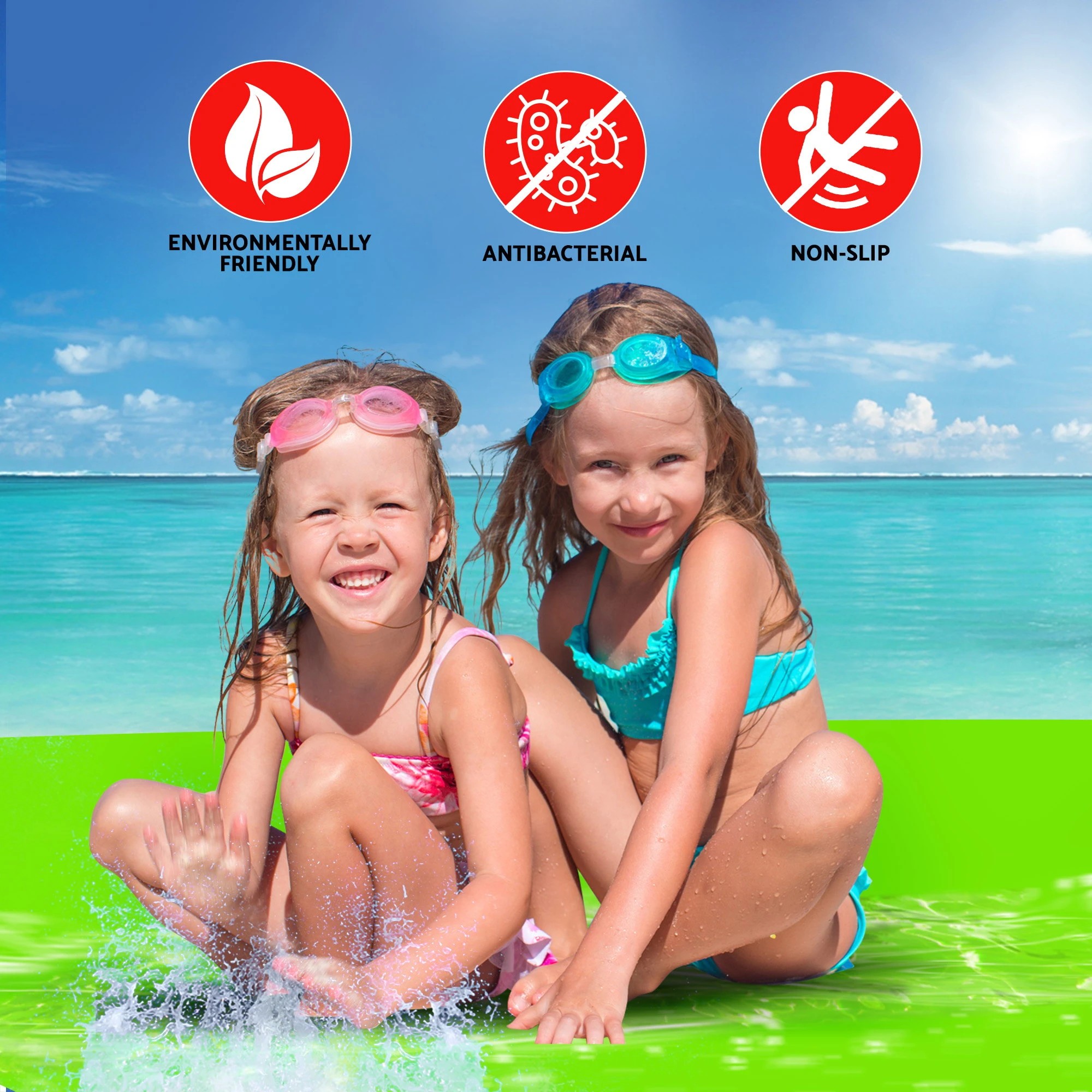 4 Weisshorn Floating Water Mat 3.5x1.8m Foam Pad Swimming Pool Island - Multi, 4 of 6
