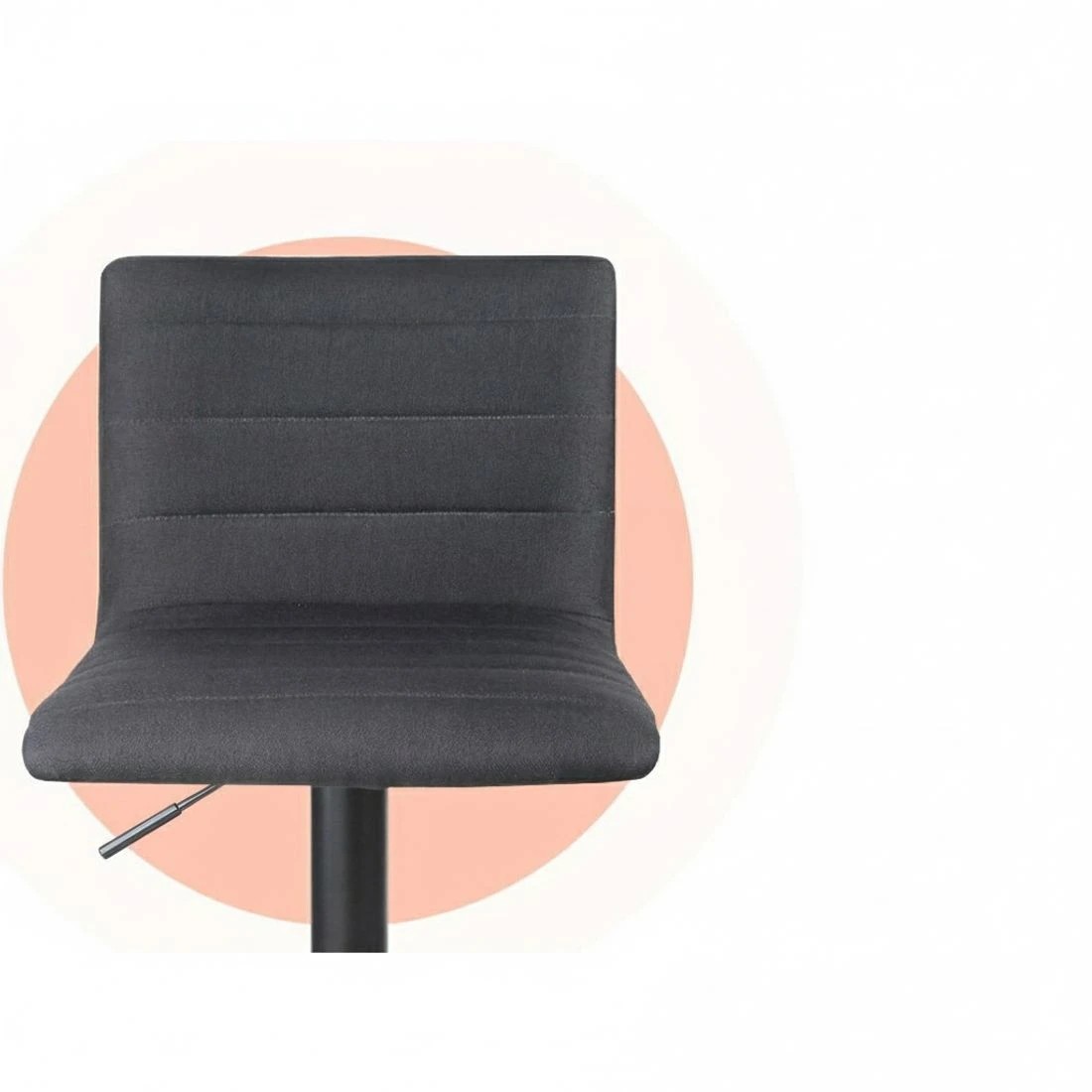 5 Artiss 2x Bar Stools Gas Lift Linen Fabric - Black, 5 of 8