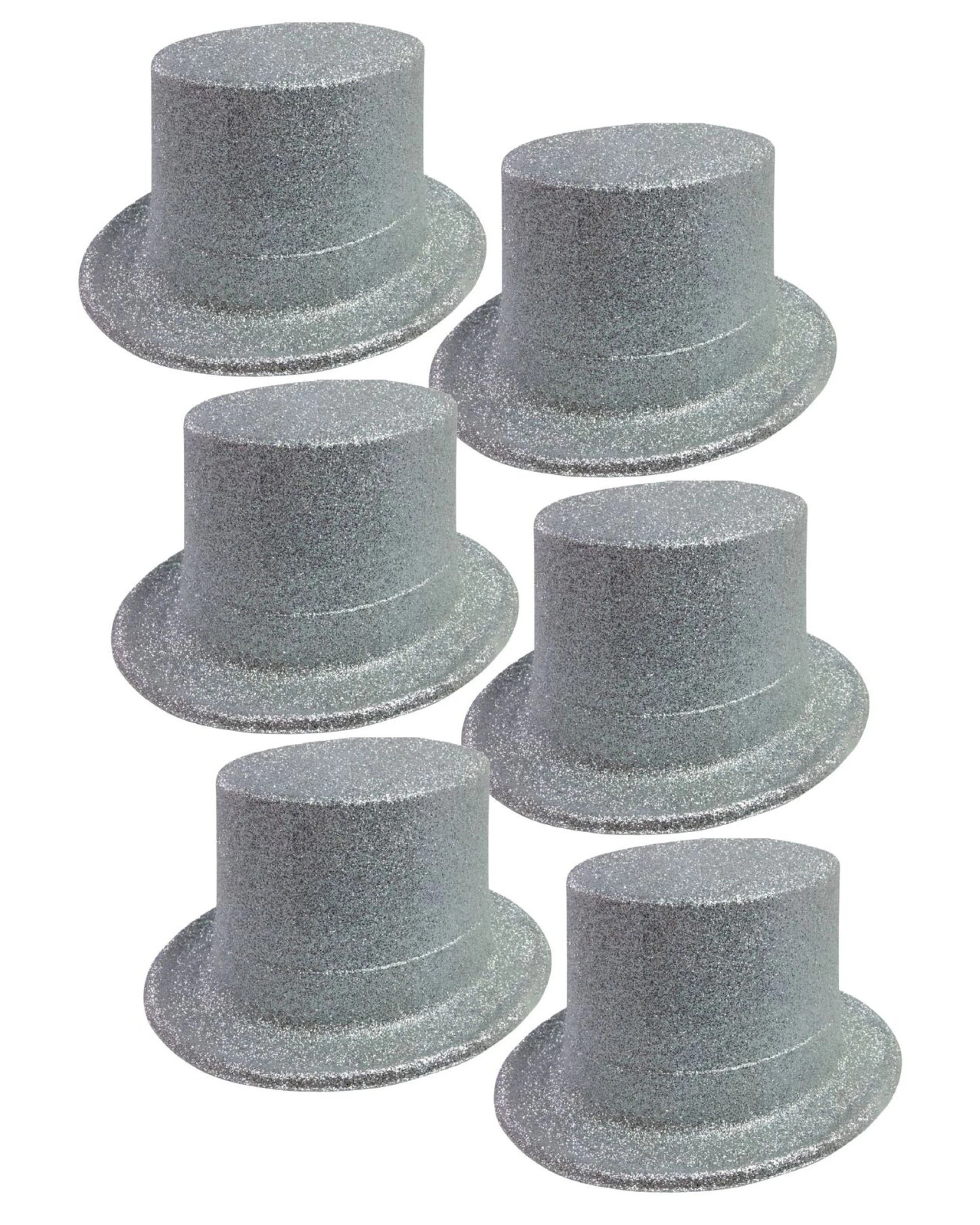 1 BR Costumes Glitter Top Hat for Parties - Bulk Pack of 6, 1 of 3