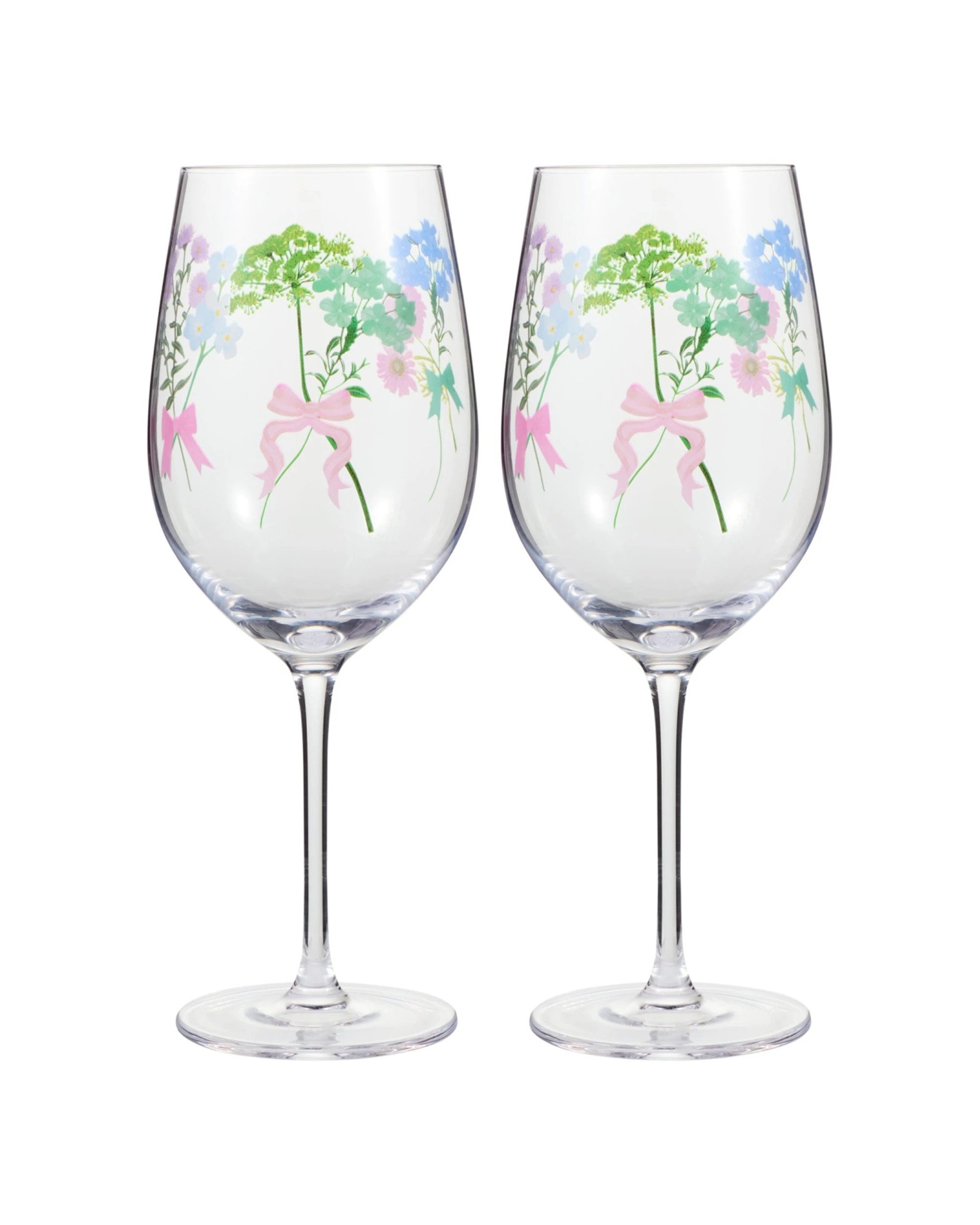1 Maxwell & Williams 2pc Cherish Wine Glass Drinkware Set 580ml Floral Design - Clear, 1 of 4