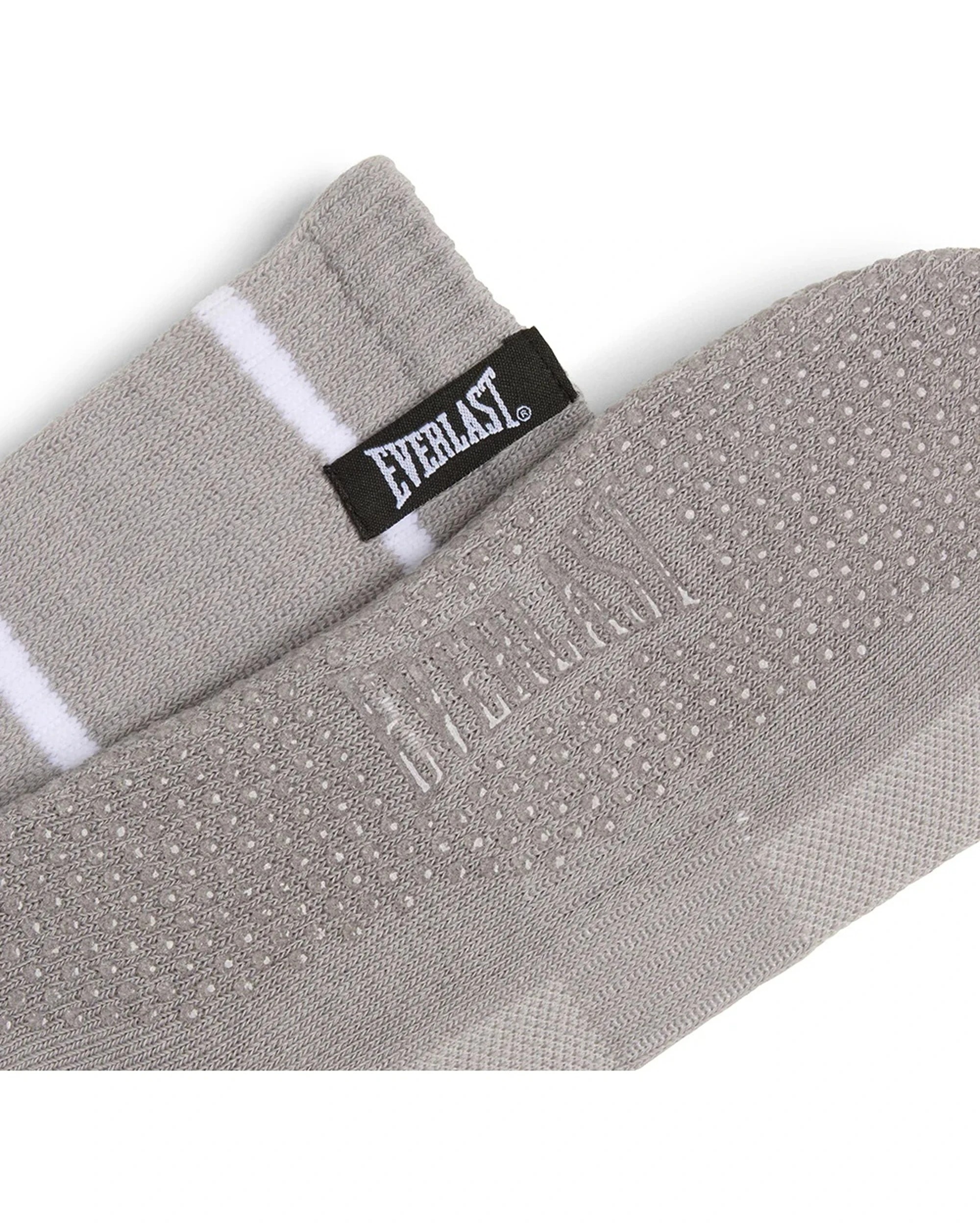 3 Everlast 3PK Yoga Grip Crew Socks Breathable Non-Slip Workout Gear Silicone Sole - Grey, 3 of 3