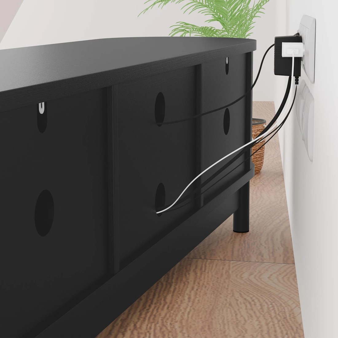 4 Alfordson TV Cabinet Entertainment Unit Stand 160cm Storage Shelf - Black, 4 of 10