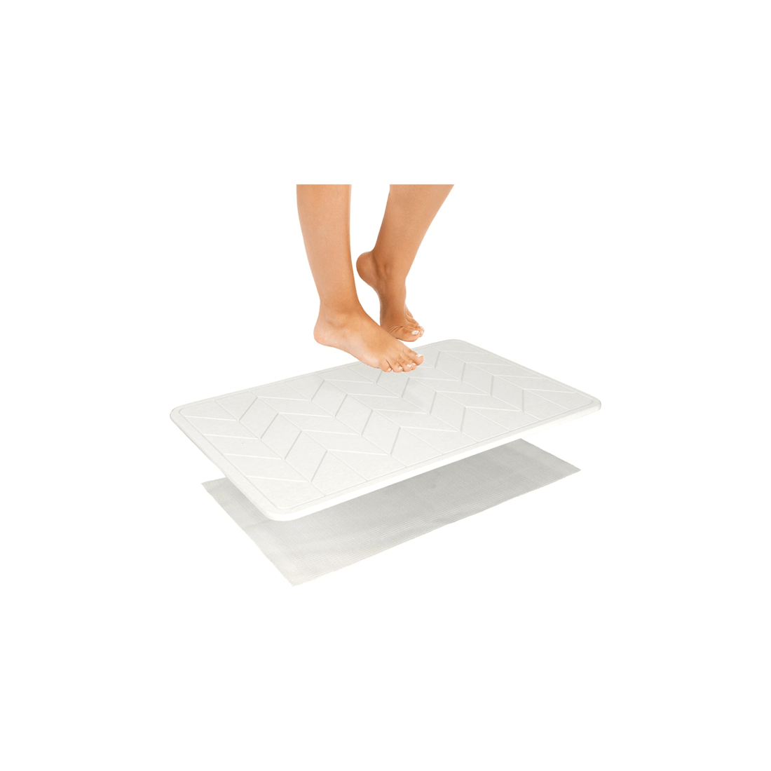 1 Algodon 60x39cm Dri Bath Stone Mat White Water Absorbing Bathroom Mat - 1 Pack
 - Natural, 1 of 5