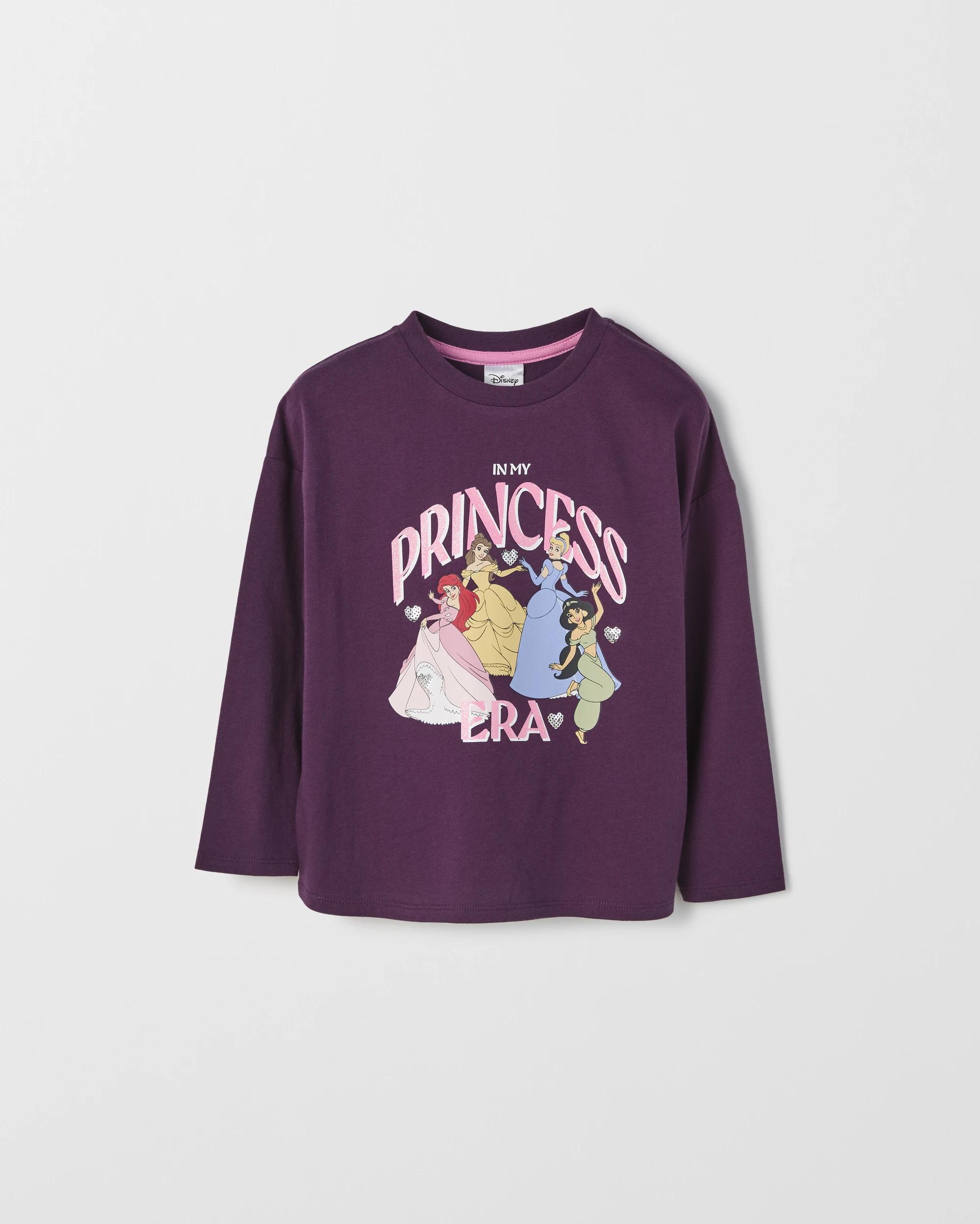 1 Disney Princess Australian Cotton Long Sleeve Oversized Top BURGUNDY, 1 of 1
