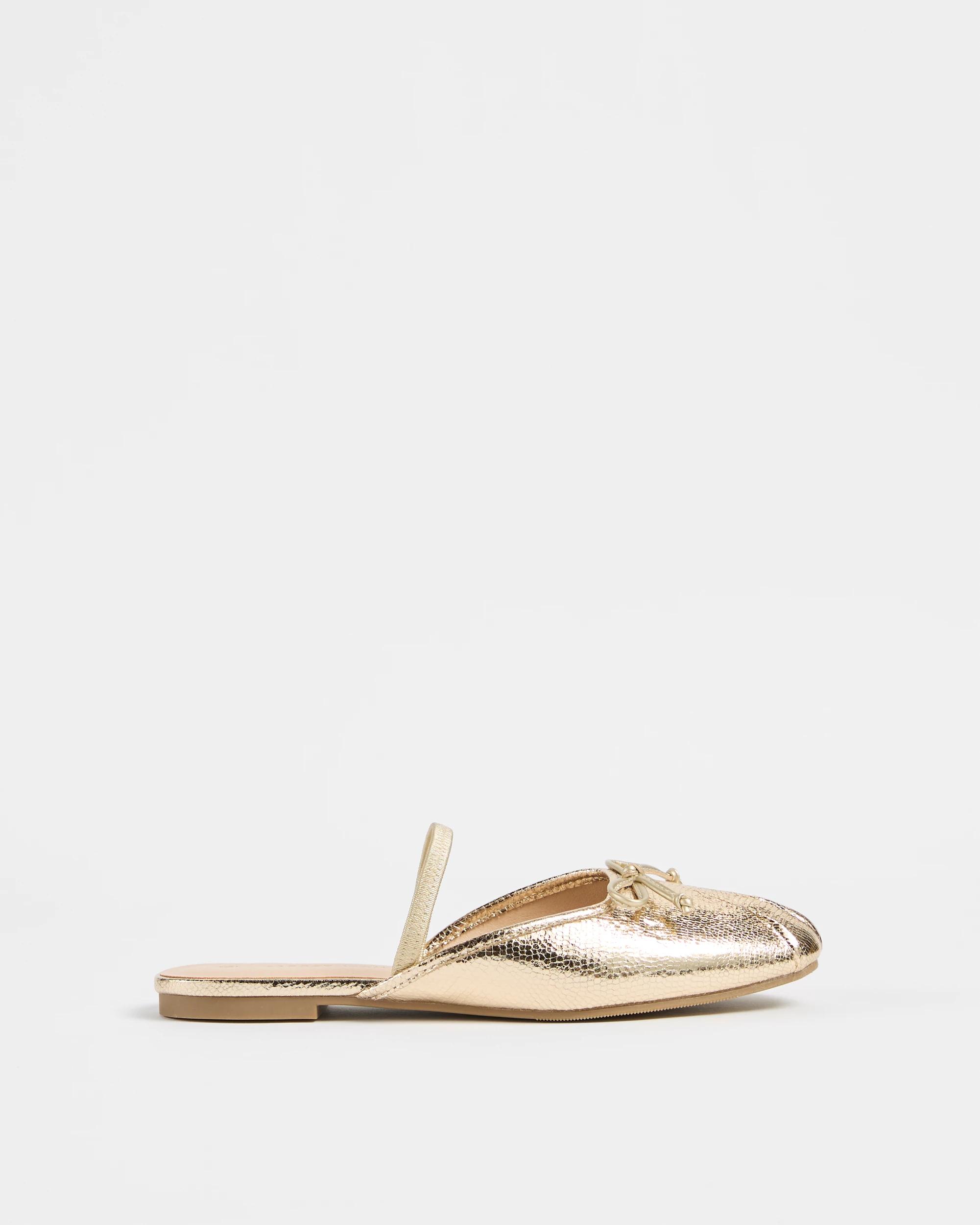 1 Target Womens Elastic Back Ballet Flat - Ella TEXTURED GOLD, 1 of 3
