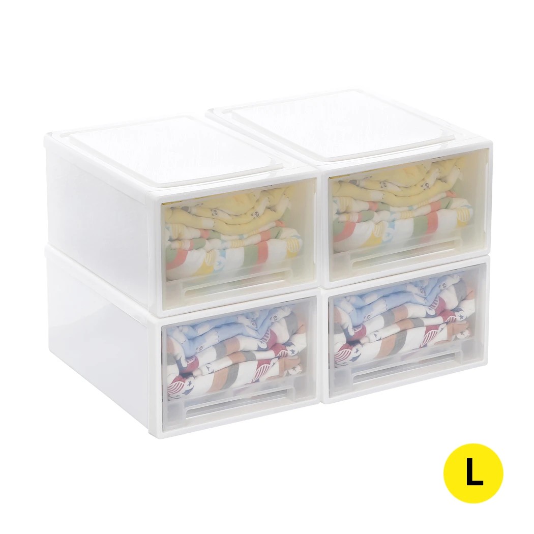 2 Traderight 3 Pcs 32L Multi Purpose Storage Bin Box with Drawer - White, 2 of 7