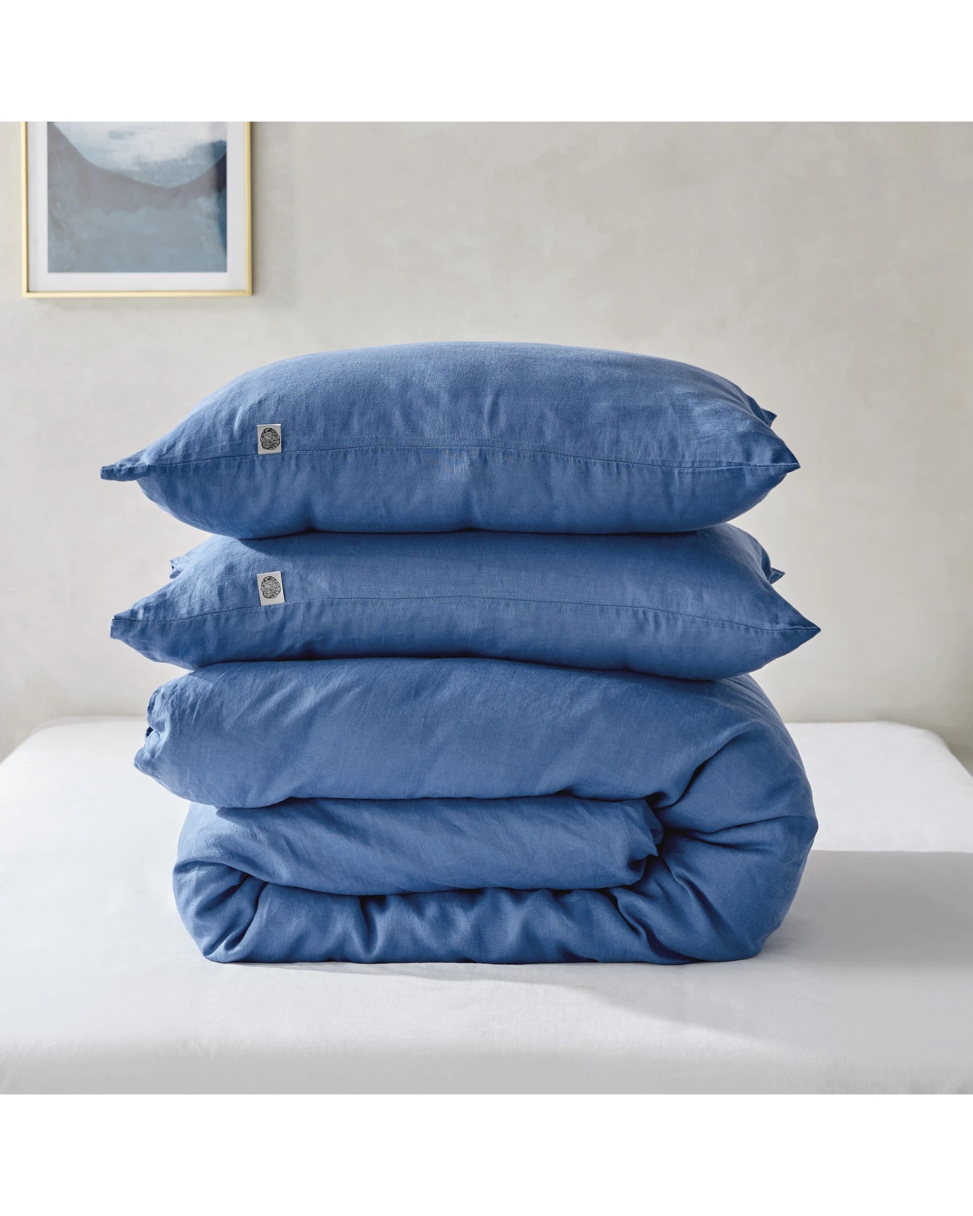 4 Natural Home 100% European Flax Linen Quilt Cover Set - King Bed - Deep Blue, 4 of 10