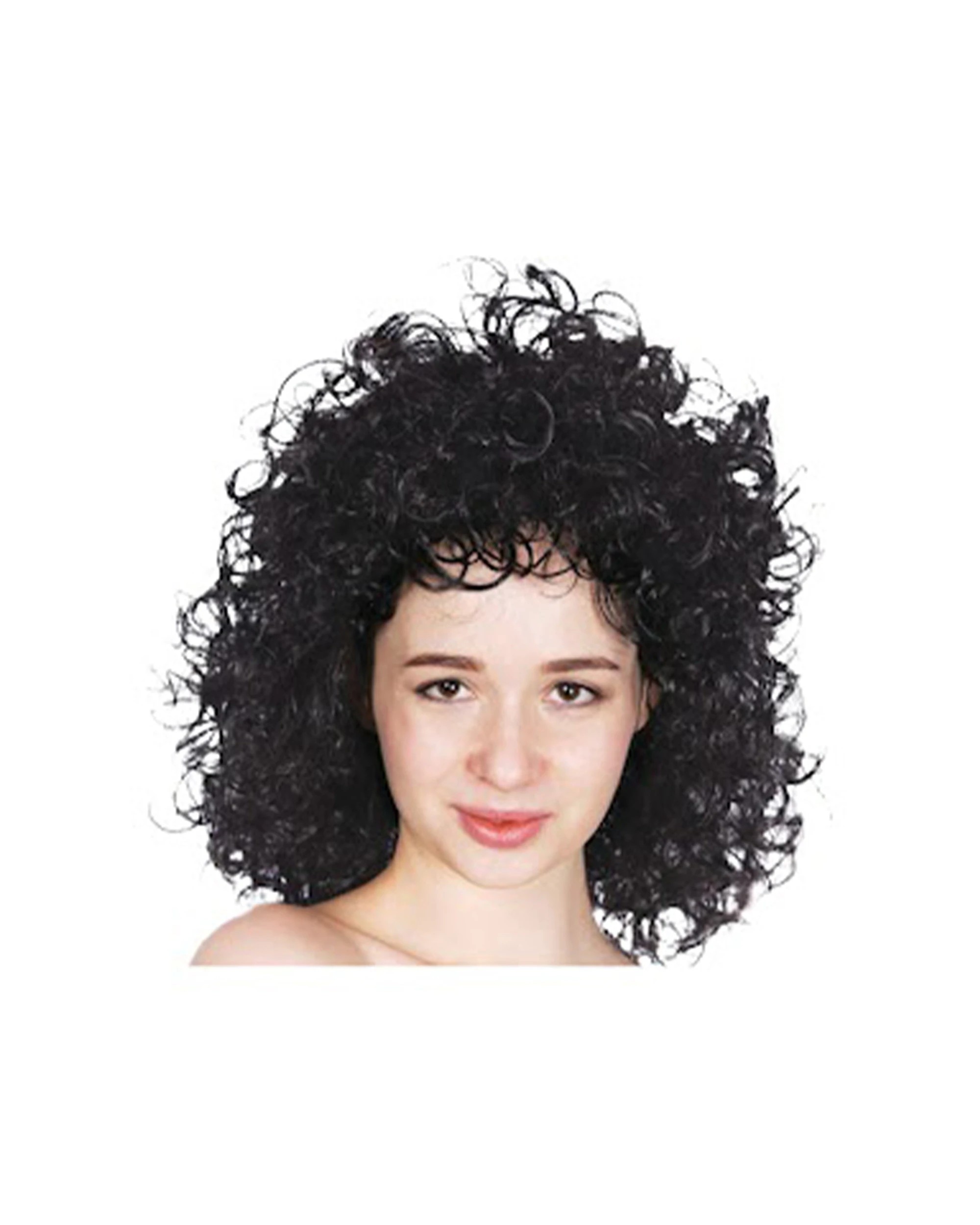 1 JD Party Lady Long Curly Wig Looking Costume Accessory - Black, 1 of 1