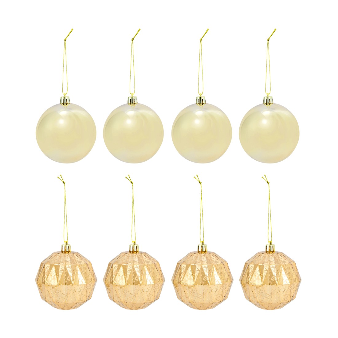 2 8 Pack 8cm Gold Baubles, 2 of 6