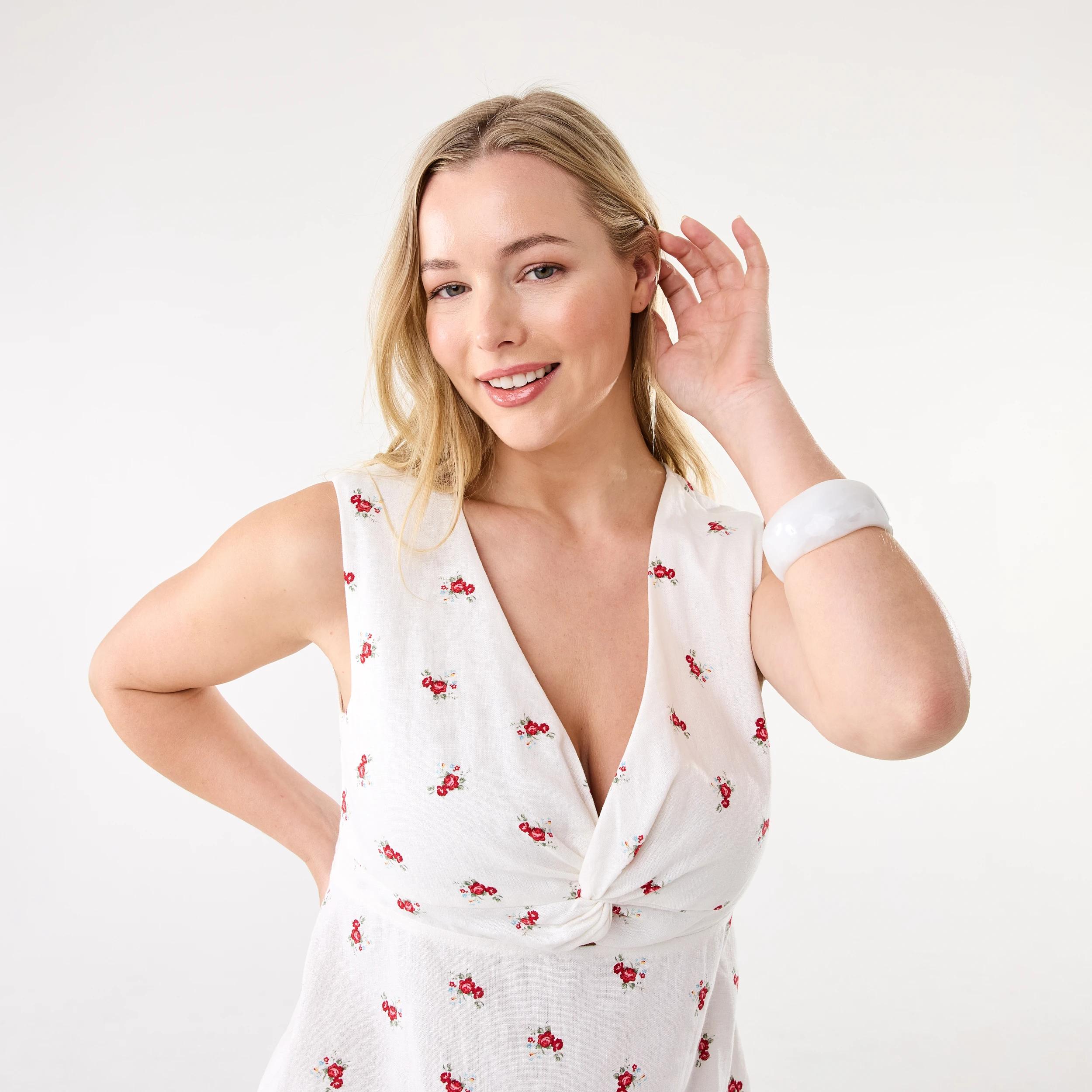 5 Sleeveless Twist Front Top Rose Ditsy, 5 of 7