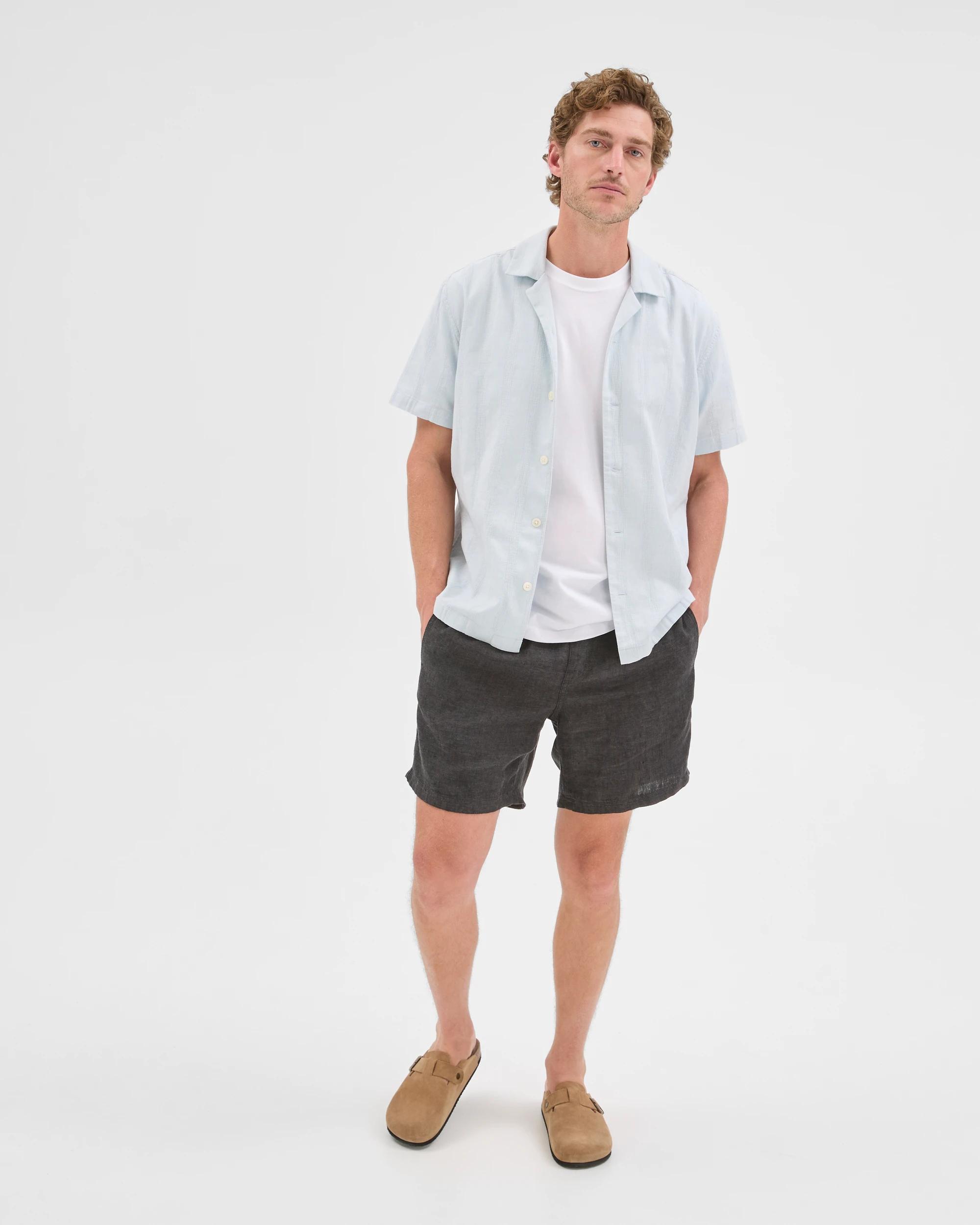 2 Target Man Short Sleeve Self Stripe Shirt CHAMBRAY, 2 of 6