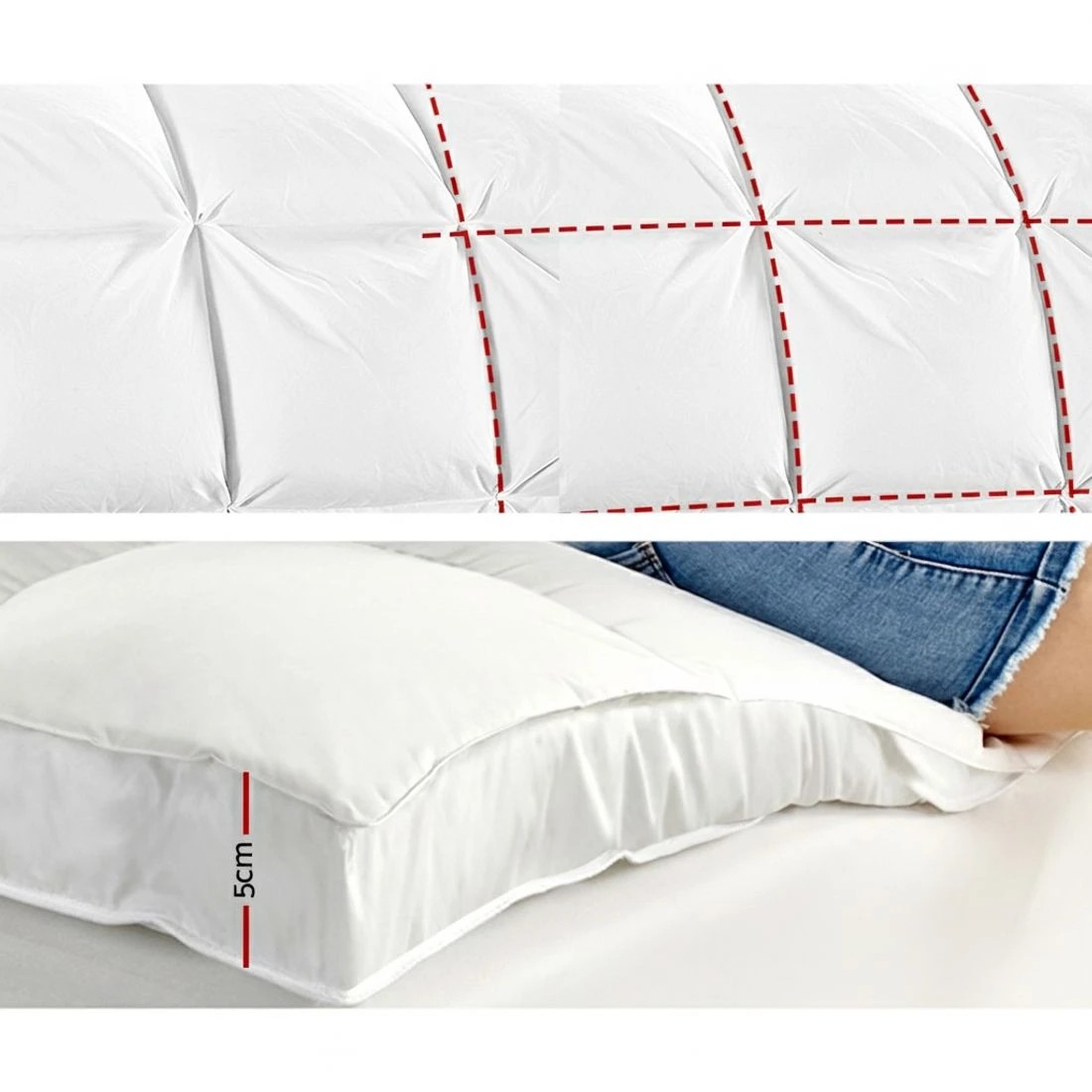 5 Giselle Bedding Mattress Topper Pillowtop Protector Pad King Single - White - White, 5 of 8