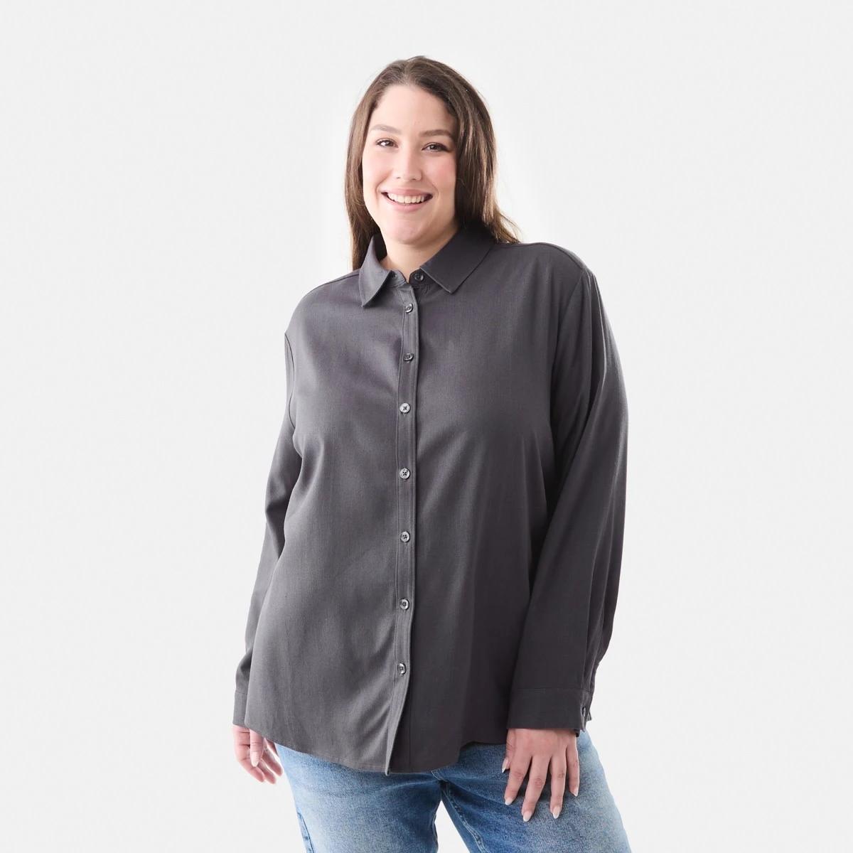1 Curve Long Sleeve Shirt Nine Navy, 1 of 5