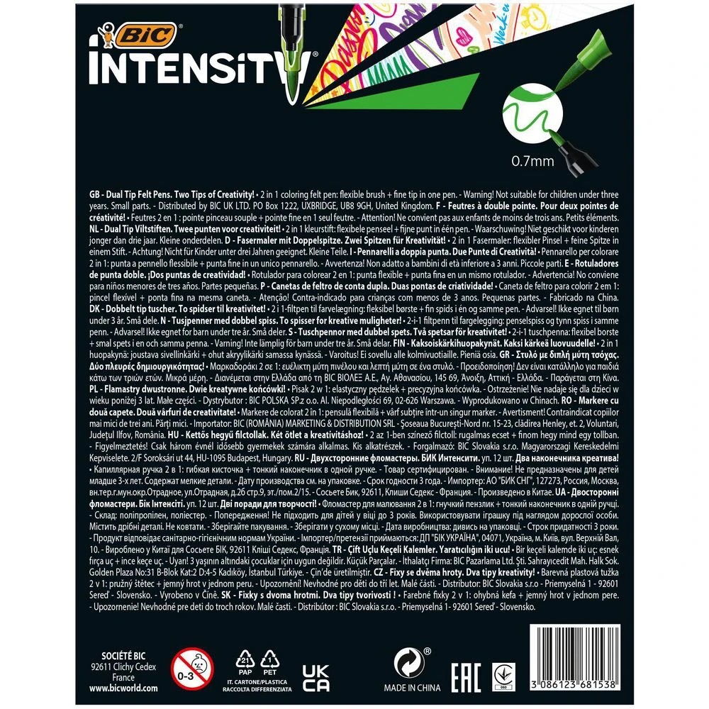 8 Bic Intensity Dual Tip Fineliner Pen Assorted Pastel 12 Pack, 8 of 8