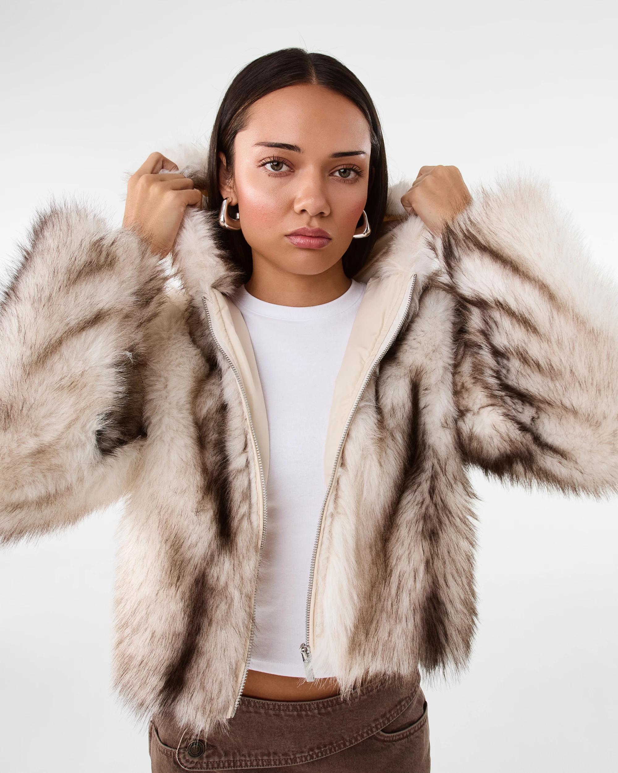 8 Faux Fur Hooded Jacket Fur, 8 of 9