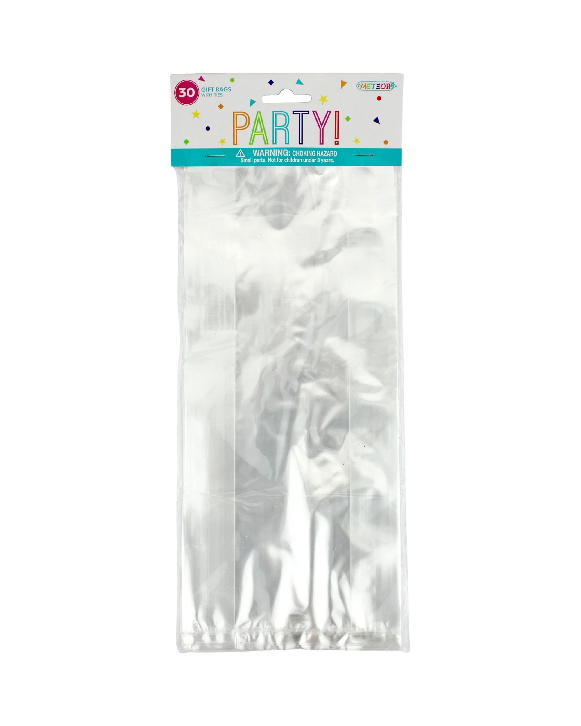 1 Unique Cellophane Party Bags 29cm x 12.7cm Pack of 30 - Clear, 1 of 1