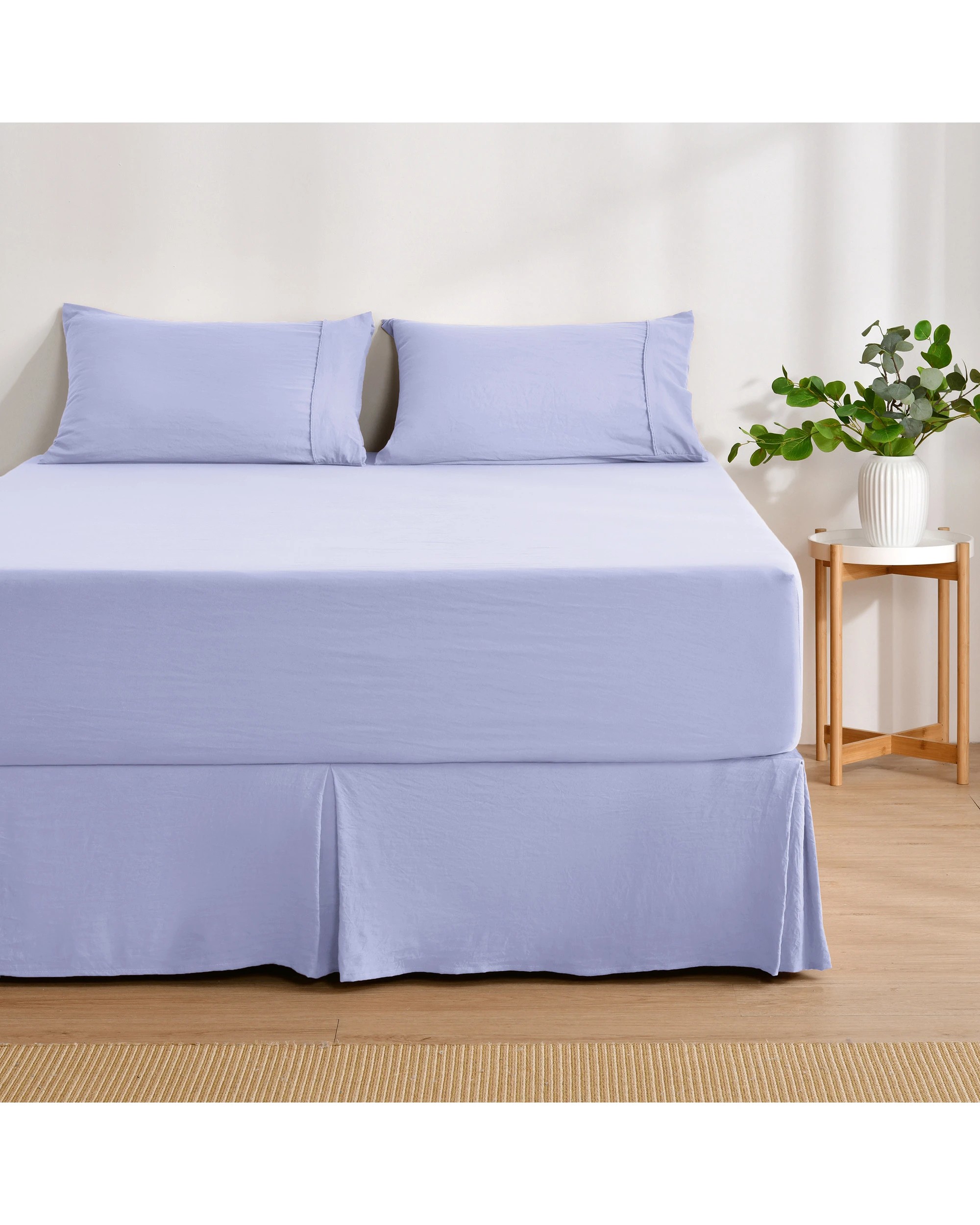 4 Dreamaker Superfine Washed Microfibre Pleated Valance - King Single Bed - Lilac, 4 of 9